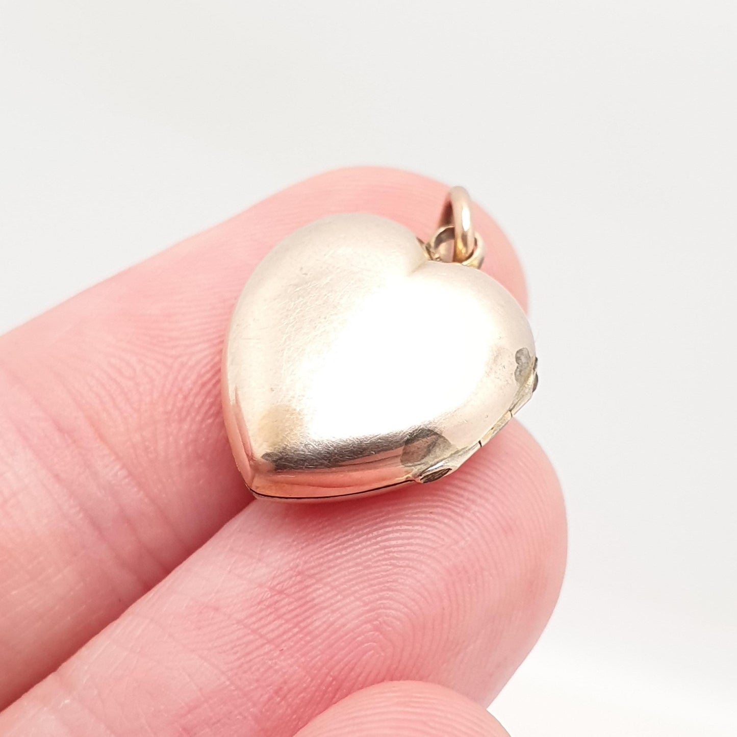 Antique Diamond Heart Locket 9ct 9k Gold Pendant Star Engraved Solid 375 Fine Estate Back & Front Necklace Jewelry Womens Jewellery
