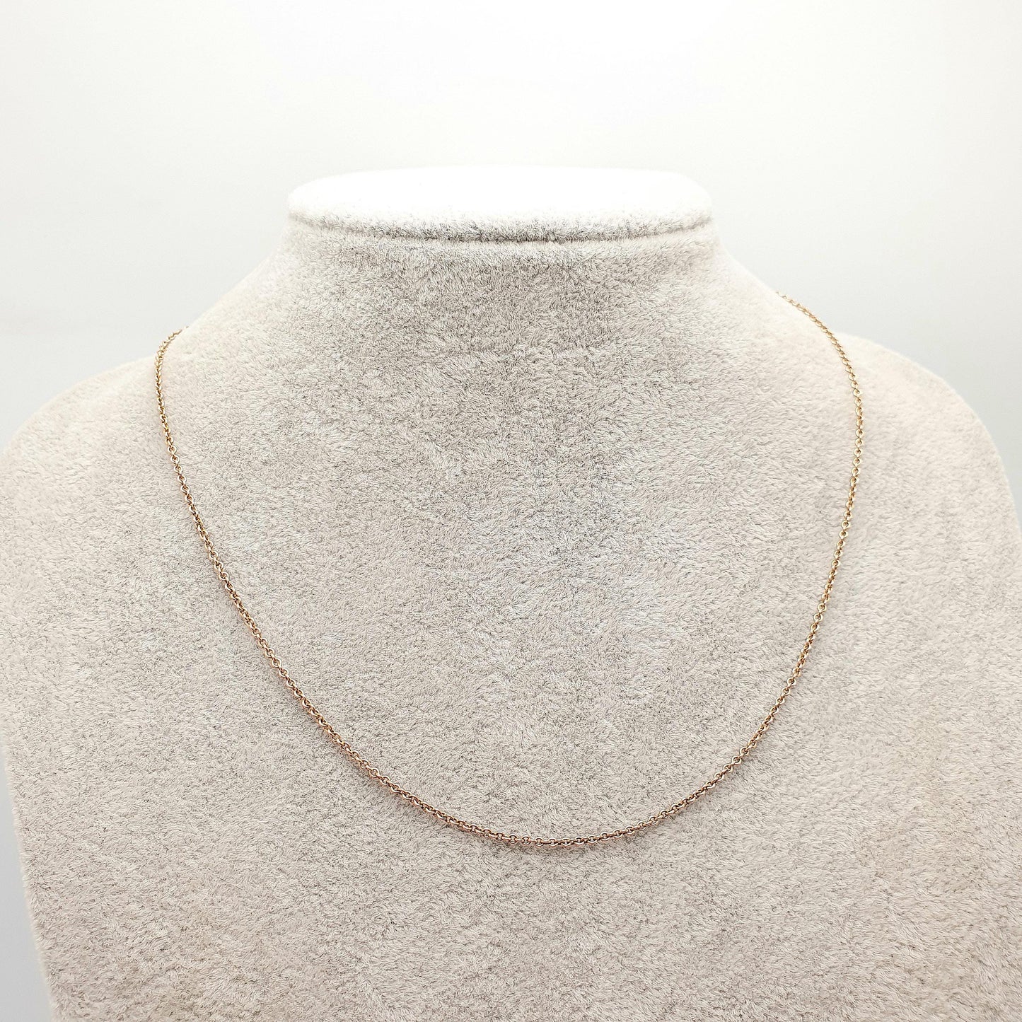 Antique 9ct 9k Gold Chain Necklace Victorian Rolo Cable Link Solid 375 44cm 17.3" 2.71g Trace Fine Estate Genuine Vintage Womens Jewelry