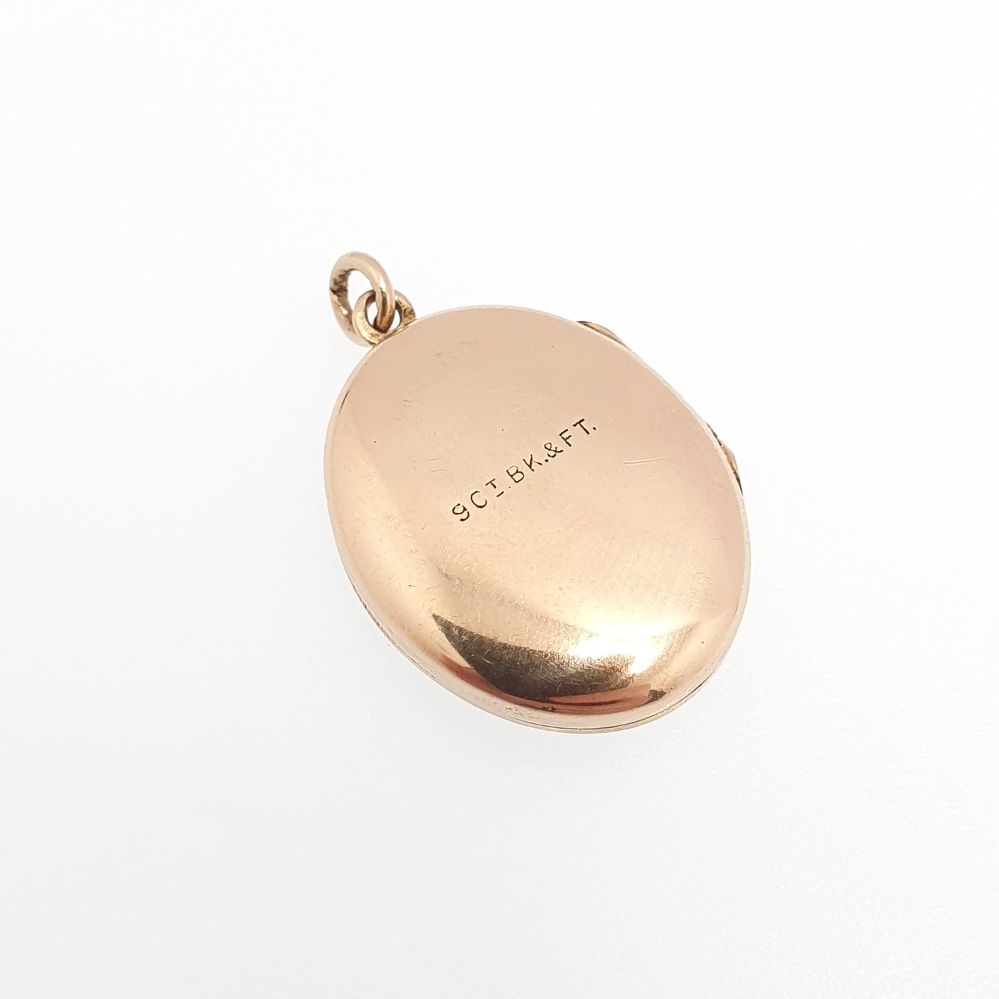 Antique 9ct 9k Gold Locket Pendant Oval Engraved Necklace Solid 375 Yellow Back & Front Vintage Fine Estate Picture Jewelry Jewellery