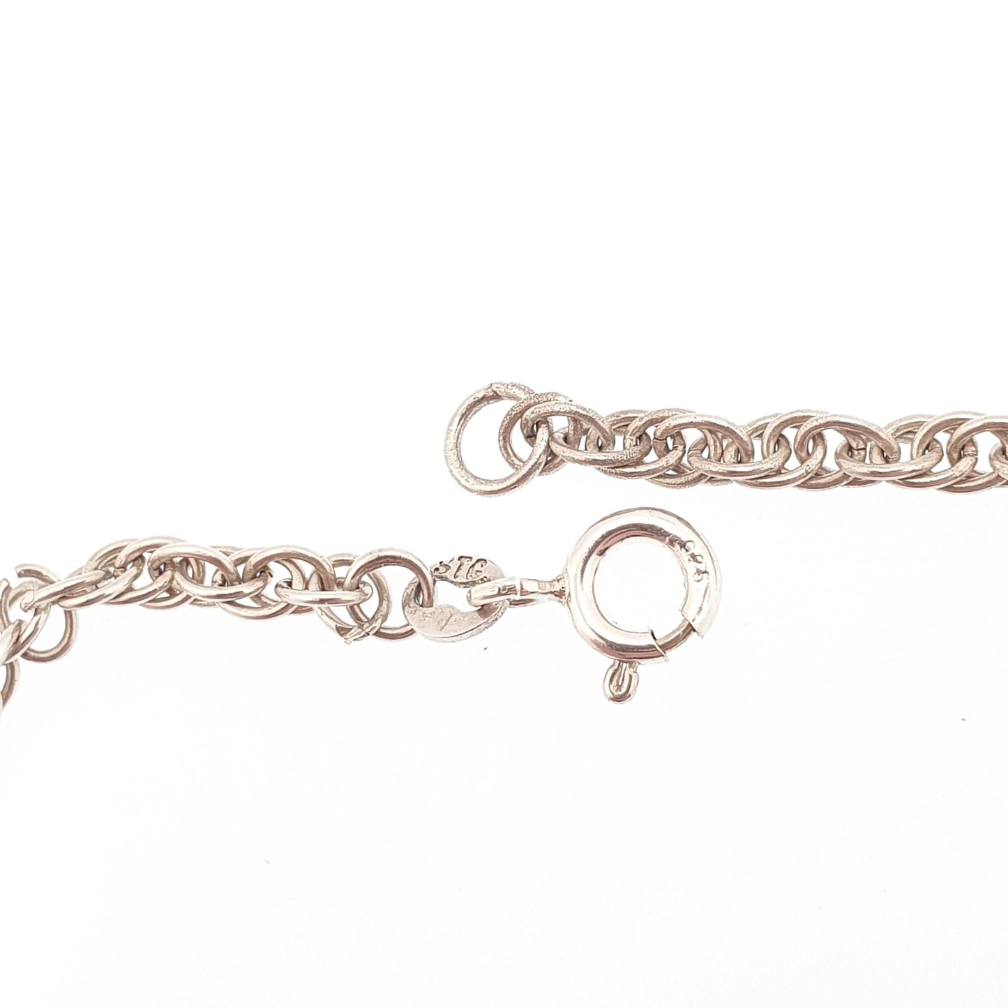 Vintage Sterling Silver Long Chain Necklace Thick Cable Rope Links Helix Twist 57cm 22.4" 10.32g Solid 925 Womens Mens Jewelry Jewellery