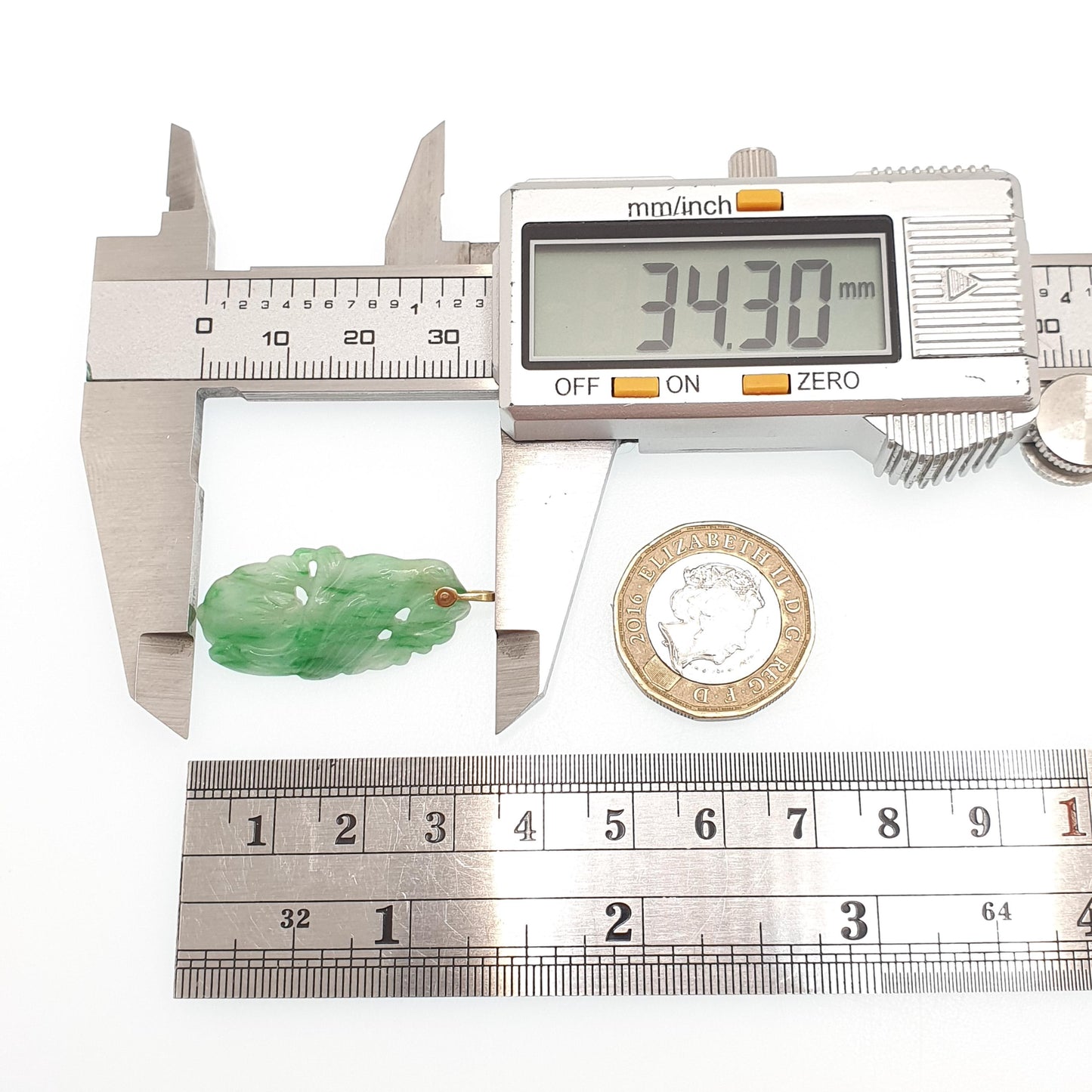 Antique 14k Gold Carved Jade Bird Necklace Pendant Apple Green Art Deco Solid 585 14kt Genuine Jadeite Gemstone Vintage Jewelry Jewellery