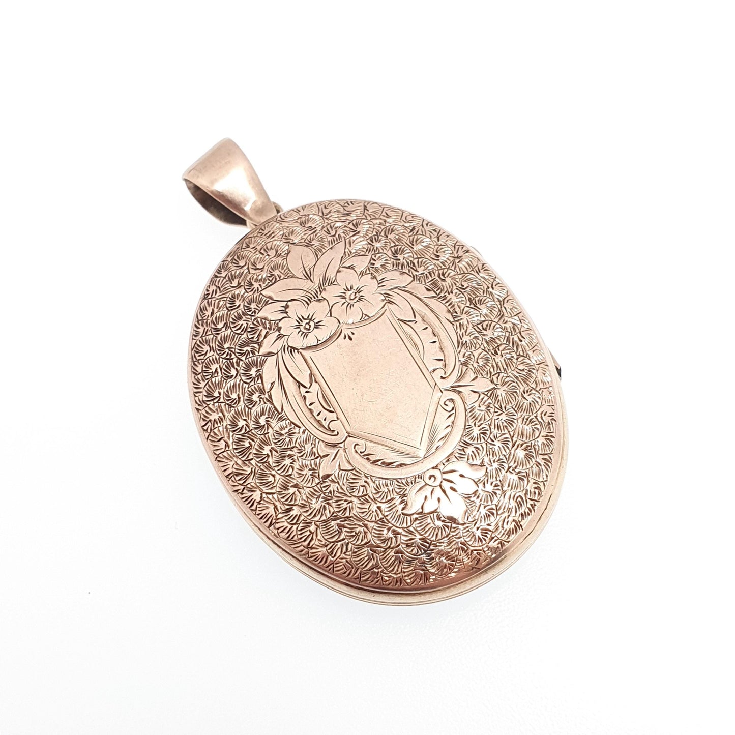 Antique Victorian 9ct 9k Gold Locket Coral & Seed Pearl Sky Blue Enamel Necklace Pendant Large Big Solid Back Front Jewelry Jewellery