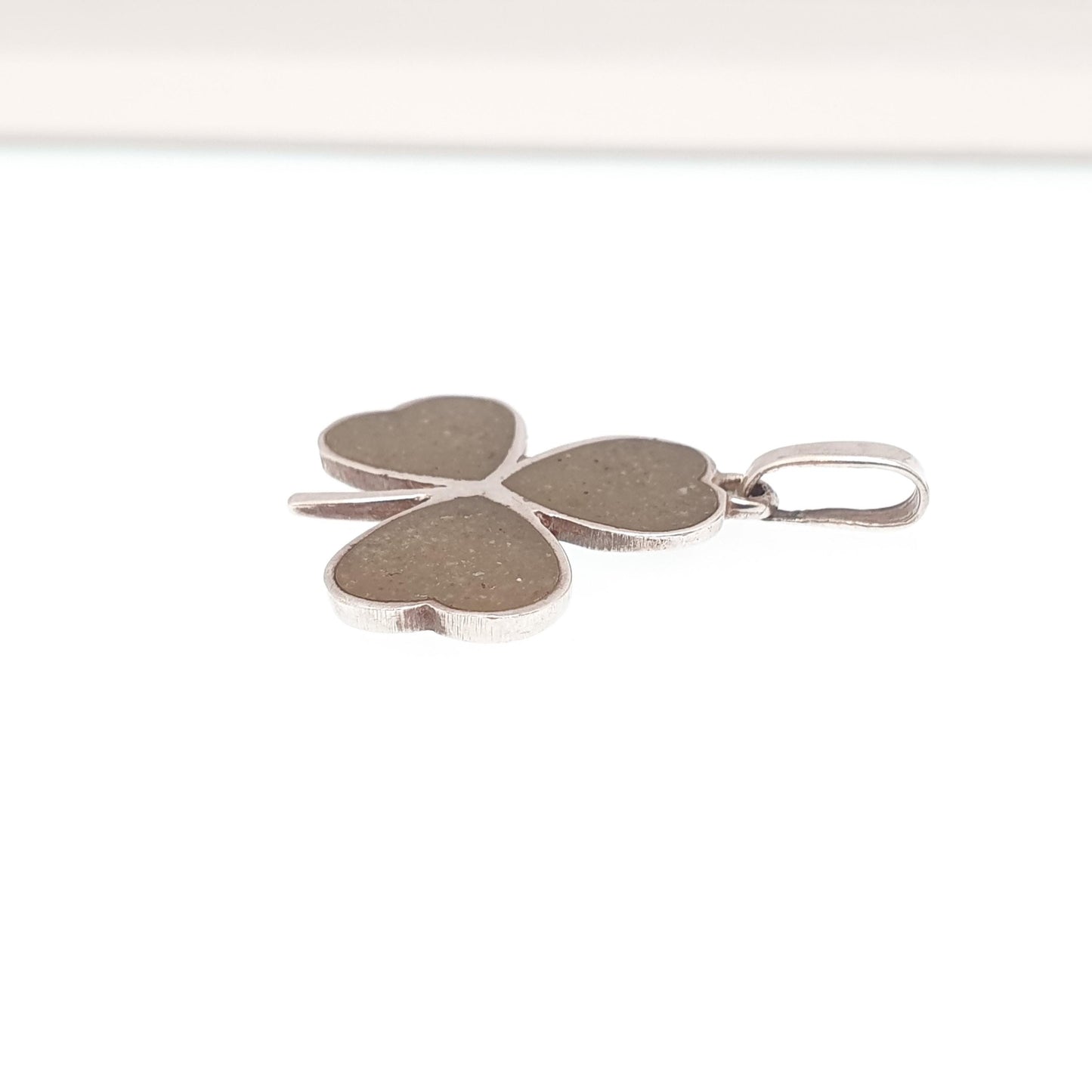 Vintage Sterling Silver Connemara Marble Clover Pendant Necklace 925 Shamrock Irish Lucky Irish Good Luck Retro Jewelry Jewellery