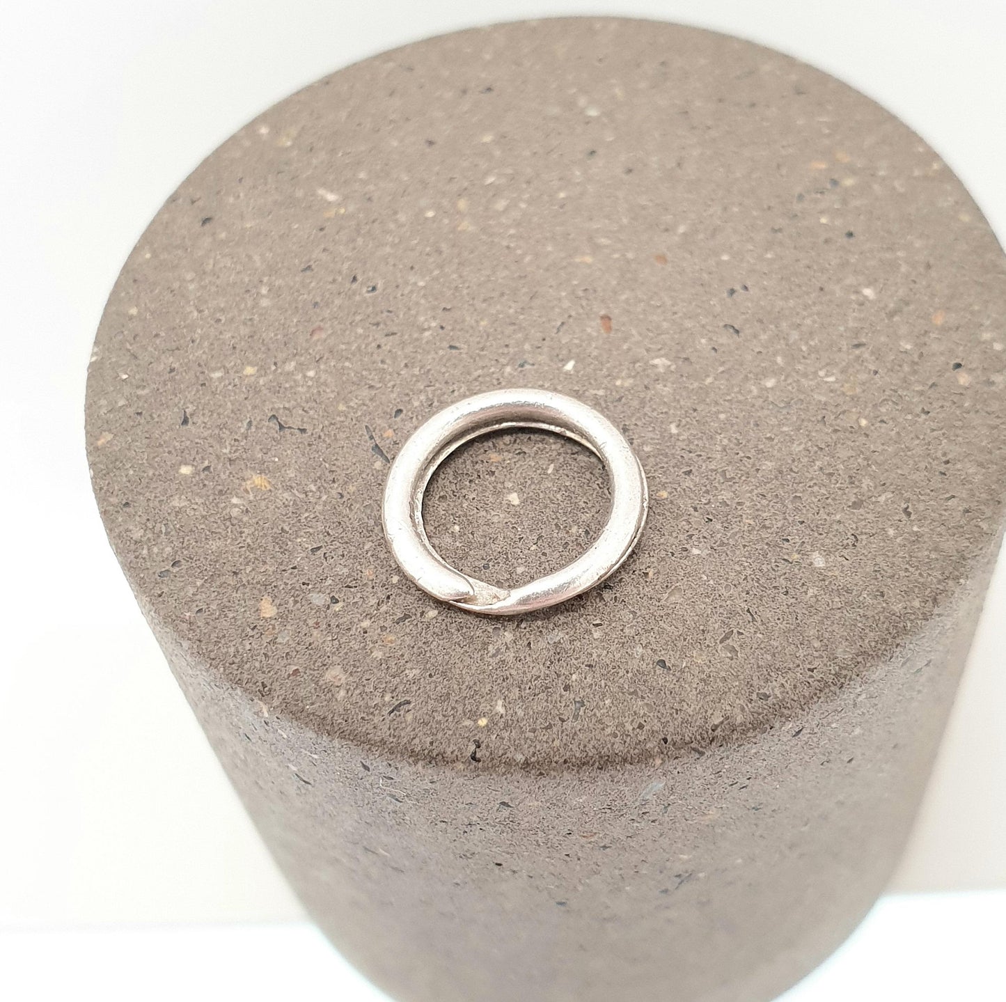 Antique Solid Silver Split Ring Victorian Genuine 1800s 10.1mm Plain Smooth Authentic Vintage Jewelry Fastenings Jewellery Findings