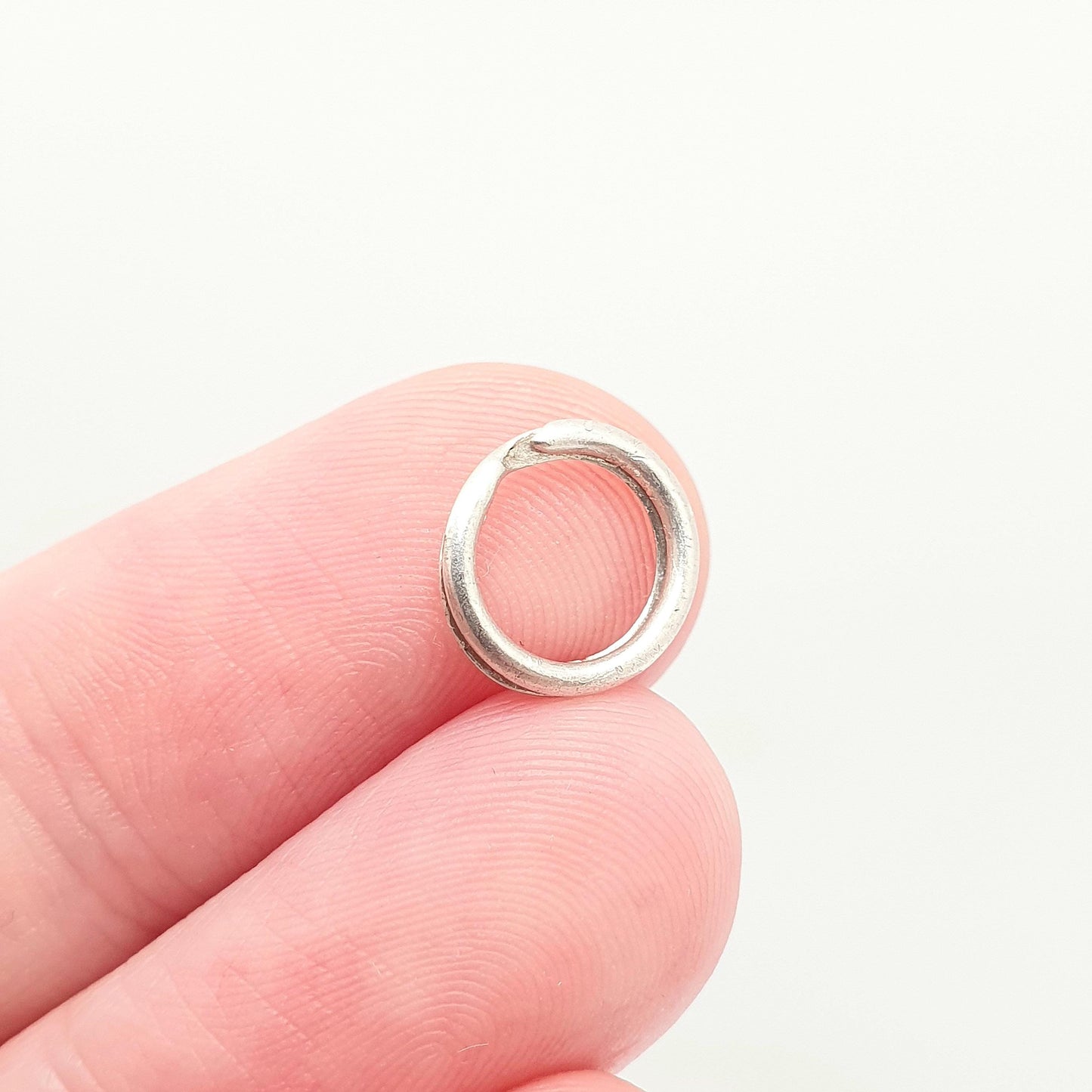 Antique Solid Silver Split Ring Victorian Genuine 1800s 10.1mm Plain Smooth Authentic Vintage Jewelry Fastenings Jewellery Findings