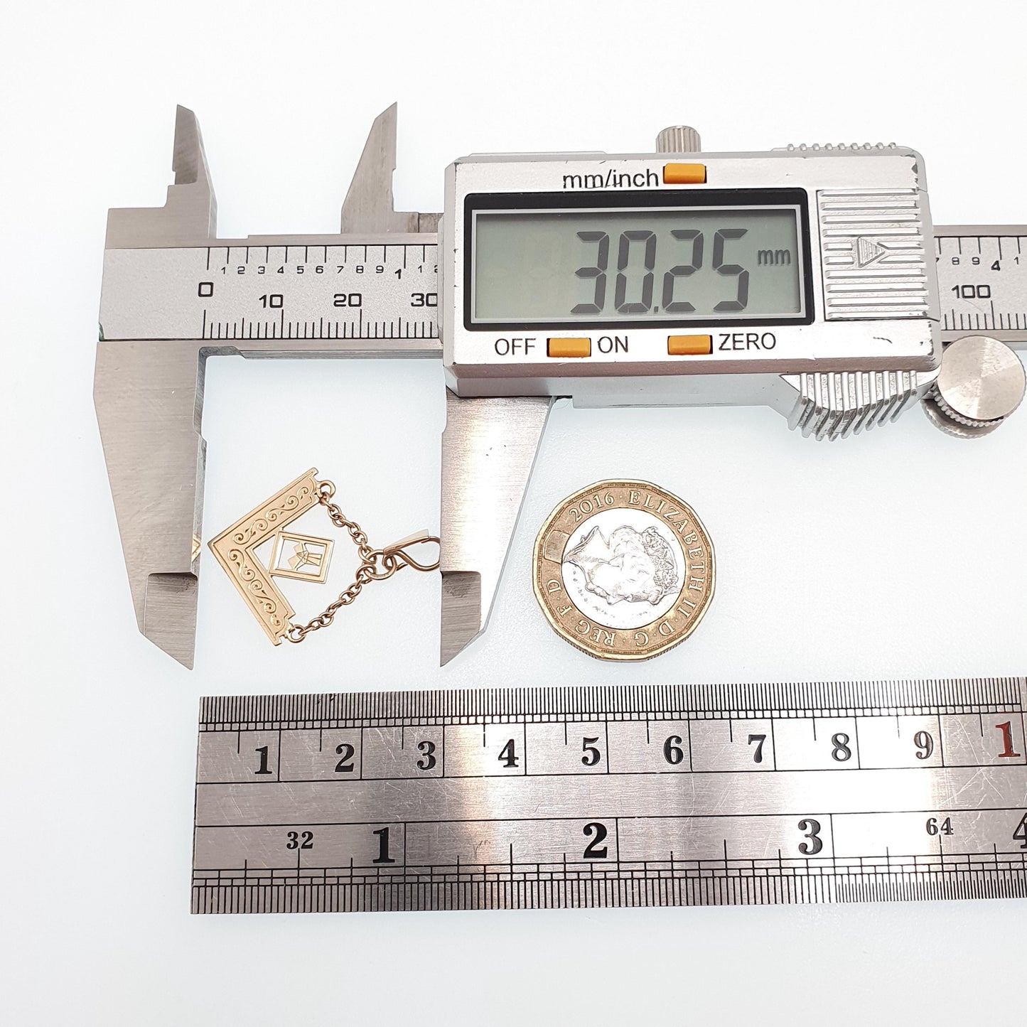 Vintage 9ct Gold Past Masters Jewel Masonic Fob Pendant Necklace Pythagorean Theorem Free Masons 9k 9kt 375 Womens Mens Jewelry Jewellery