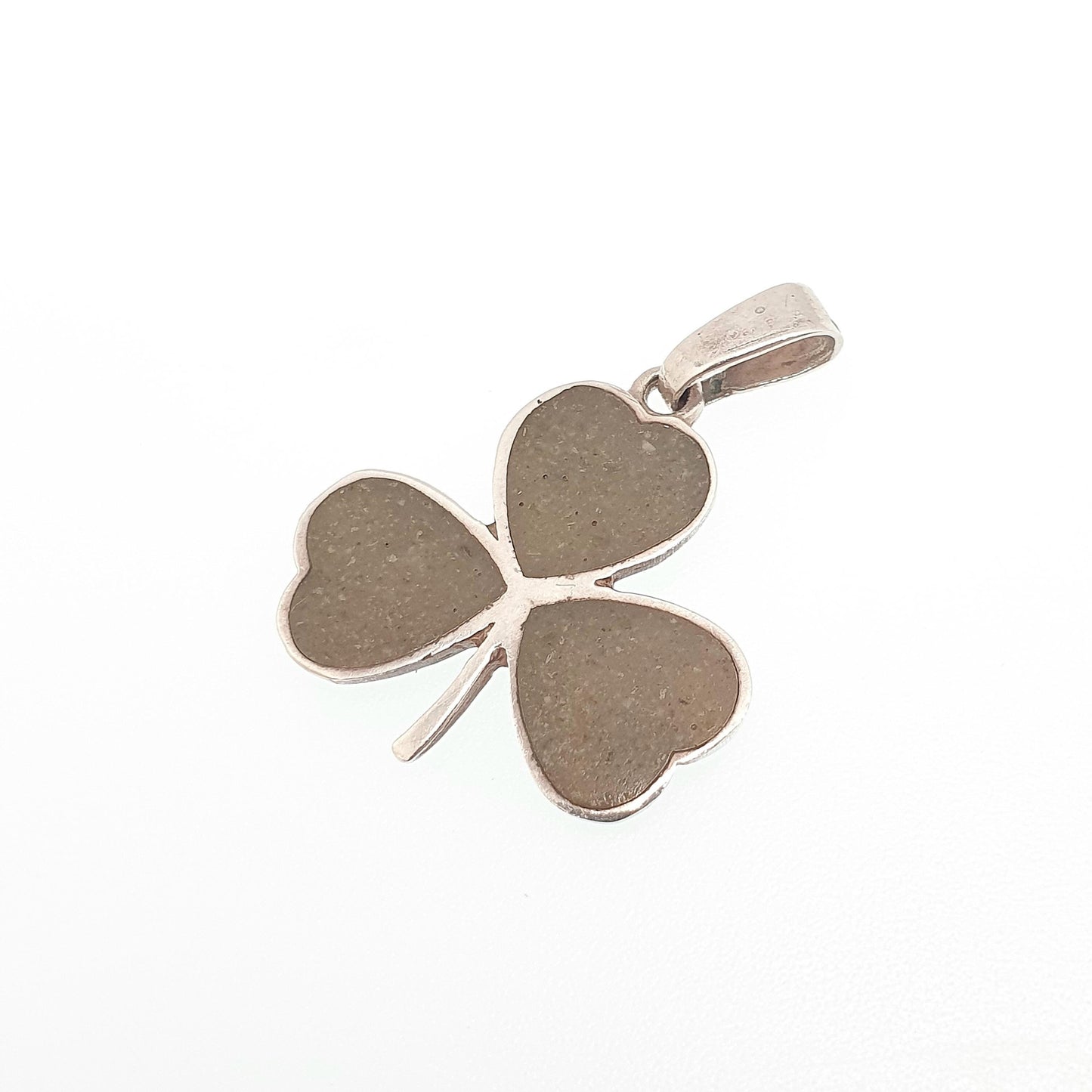 Vintage Sterling Silver Connemara Marble Clover Pendant Necklace 925 Shamrock Irish Lucky Irish Good Luck Retro Jewelry Jewellery