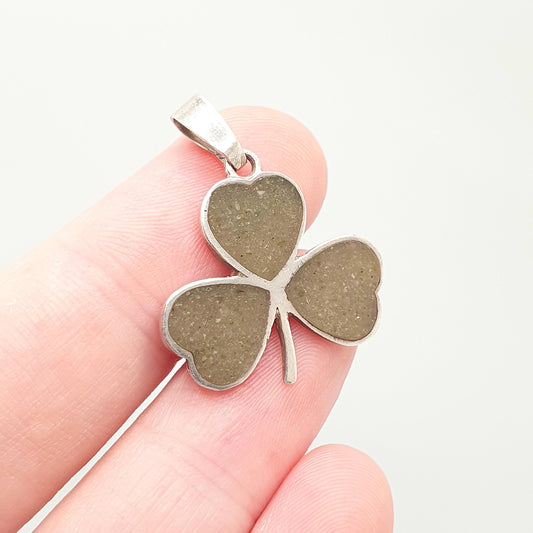 Vintage Sterling Silver Connemara Marble Clover Pendant Necklace 925 Shamrock Irish Lucky Irish Good Luck Retro Jewelry Jewellery