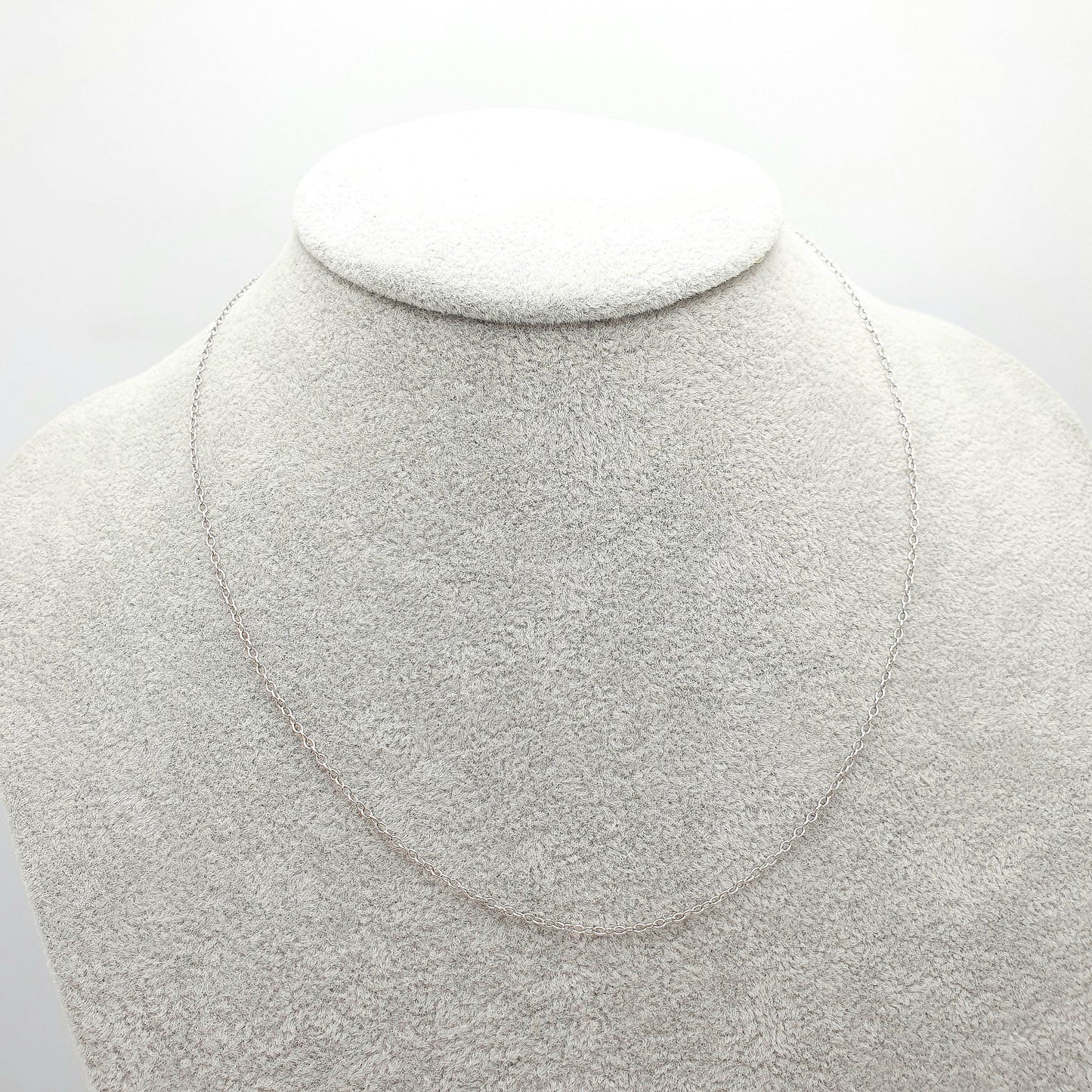 Antique Solid Silver Chain Necklace Cable Link 42cm 16.5" 1.47g Trace Oval Links Genuine Fine Womens Vintage Retro Jewelry Jewellery