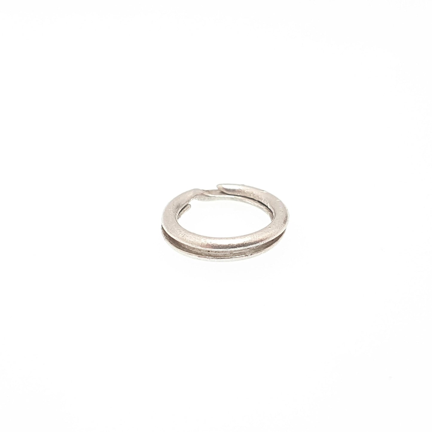 Antique Solid Silver Split Ring Victorian Genuine 1800s 10.1mm Plain Smooth Authentic Vintage Jewelry Fastenings Jewellery Findings