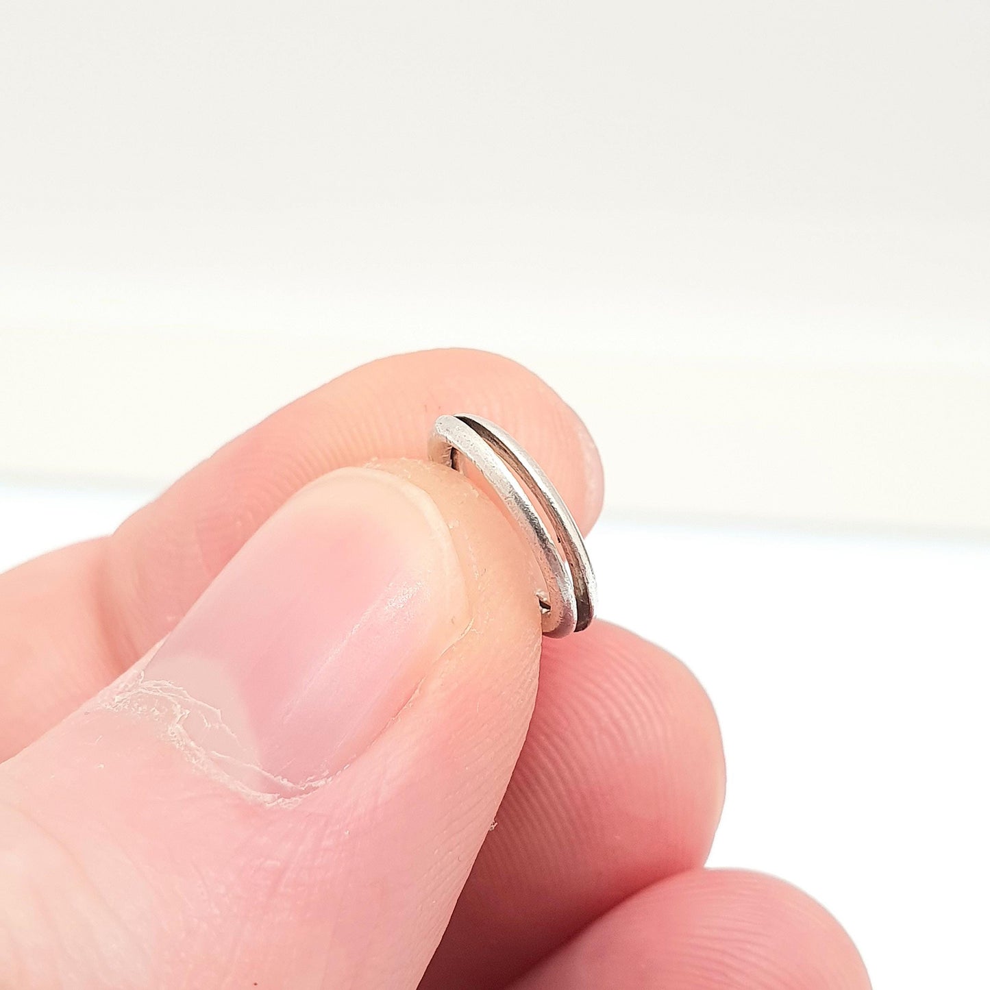 Antique Solid Silver Split Ring Victorian Genuine 1800s 10.1mm Plain Smooth Authentic Vintage Jewelry Fastenings Jewellery Findings