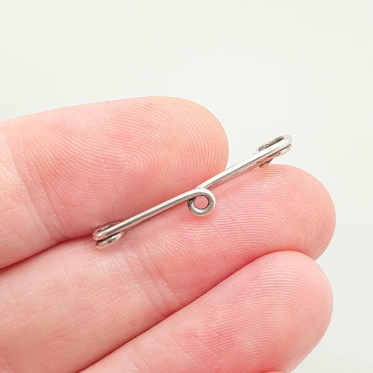 Antique Victorian Solid Silver Safety Pin Brooch Nurse Fob Genuine Authentic 1800s Fastener Clip Vintage Rare Unique Jewellery Jewelry