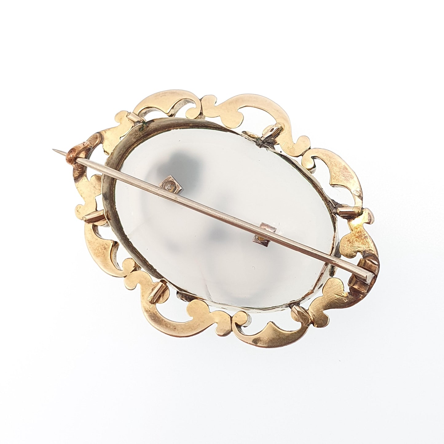 Antique Victorian 9ct Gold Cased Turquoise Brooch Forget Me Not White Chalcedony Quartz Flower Leaf Vintage Womens Jewelry Jewellery