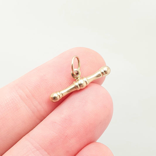Vintage 9ct Gold T Bar Pendant Fob Necklace Solid 375 9k 9 Carat Albert Chain Jewelry Jewellery Yellow Small Genuine Charm Mens Womens