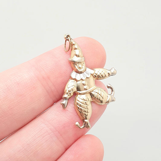 Vintage 9ct 9k Gold Clown Charm Necklace Pendant Circus Coco Solid 375 9kt Unisex Mens Womens Jewellery Jewelry Retro Cute Sweet Happy