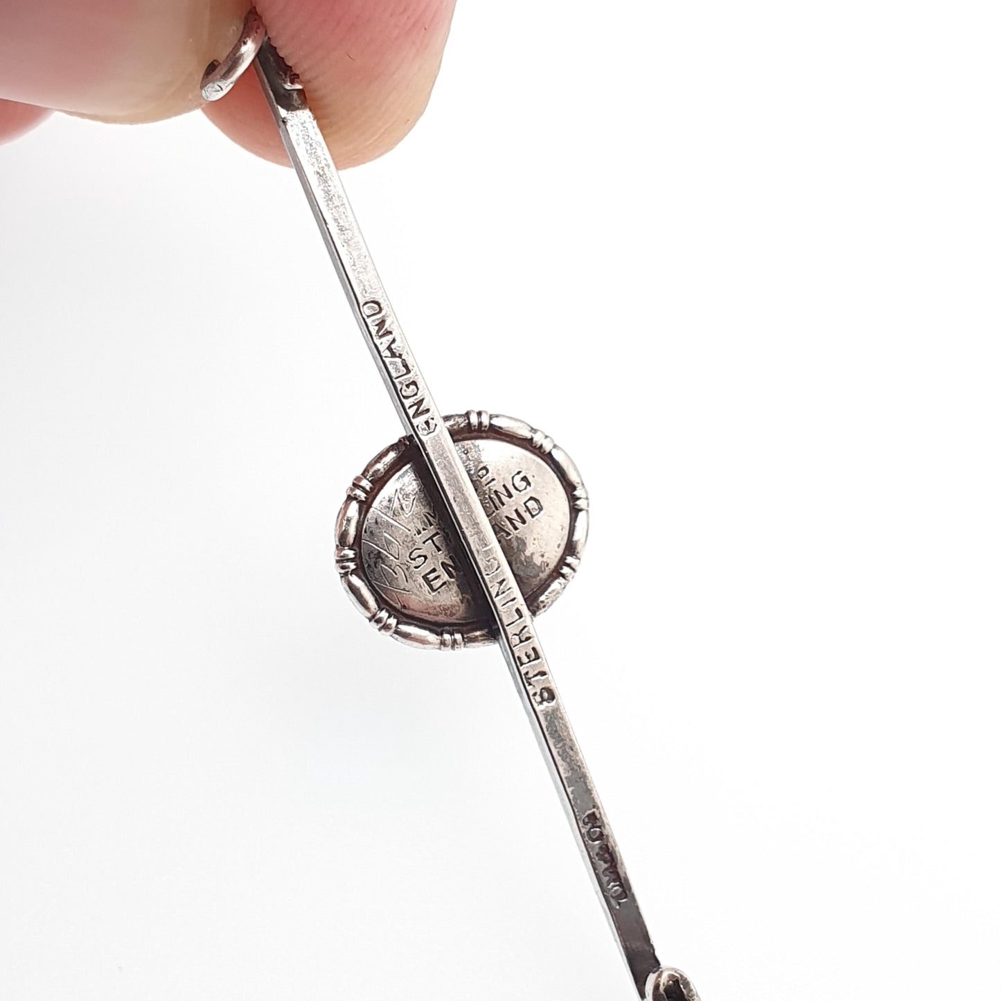 Antique Sterling Silver Butterfly Wing Brooch Bar Pin Art Deco Morpho Blue Oval Womens Jewelry TLM Handmade 1920s Vintage Insect Jewellery