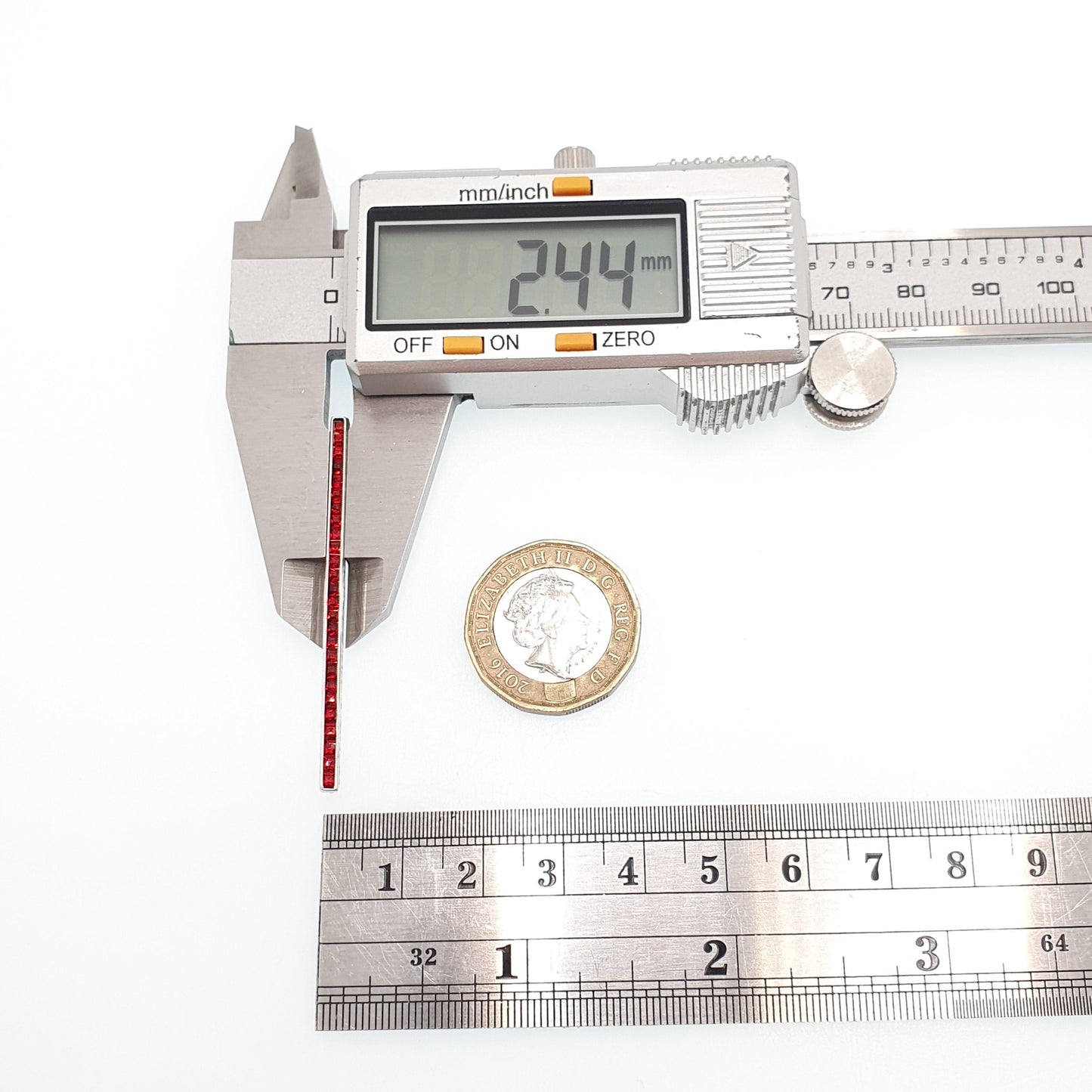 Antique Art Deco Sterling Silver Ruby Paste Bar Brooch Channel Set Square Cut Geometric 1920s Vintage Solid 925 Womens Jewellery Jewelry