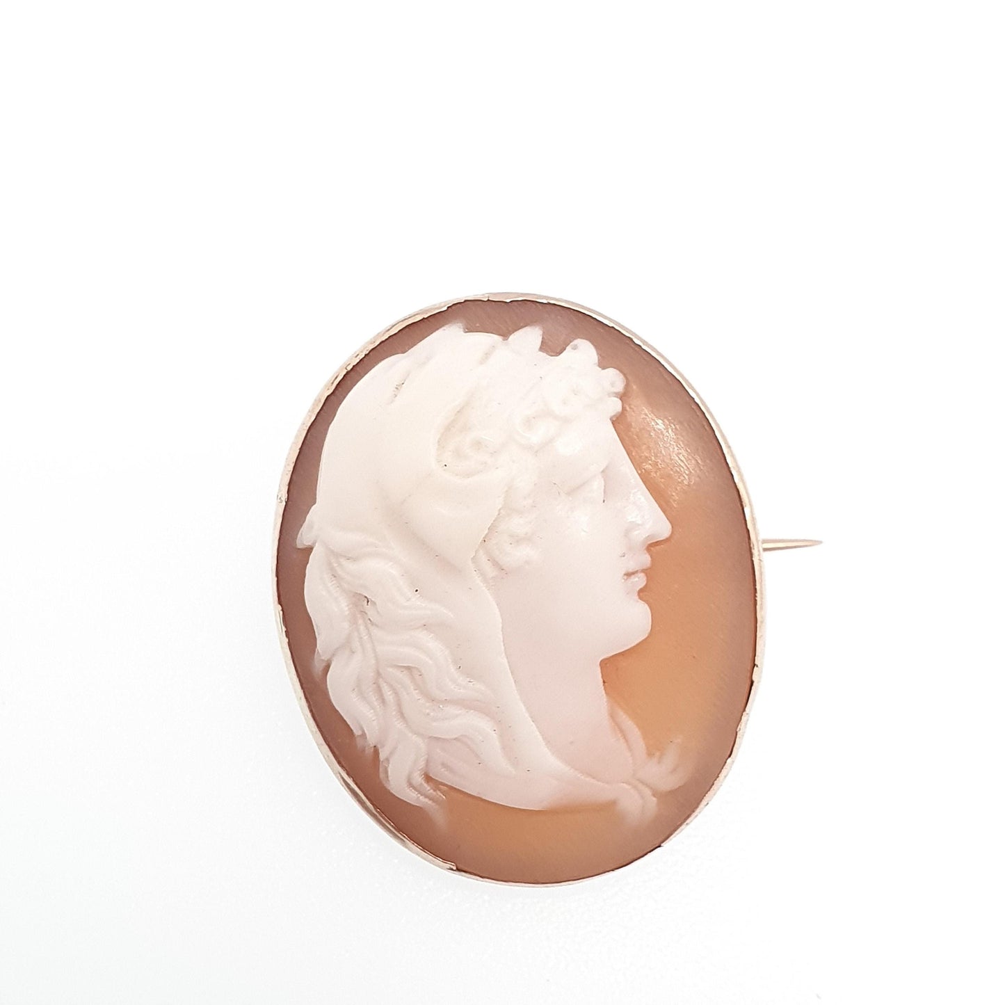 Antique 9ct Gold Hercules Cameo Brooch Victorian Solid 9k 375 Heracles God Lion Head Shell Rare Unique Carved Vintage Jewellery Jewelry
