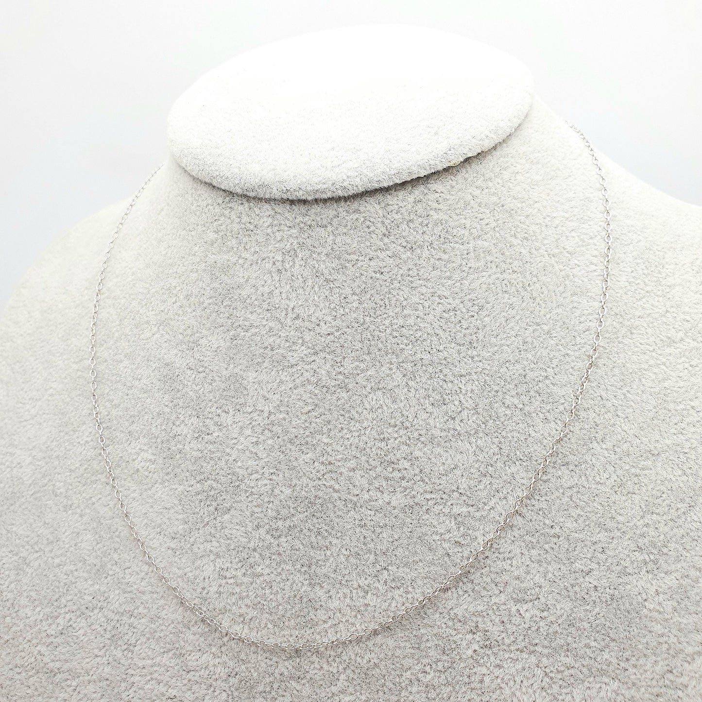 Antique Solid Silver Chain Necklace Cable Link 42cm 16.5" 1.47g Trace Oval Links Genuine Fine Womens Vintage Retro Jewelry Jewellery