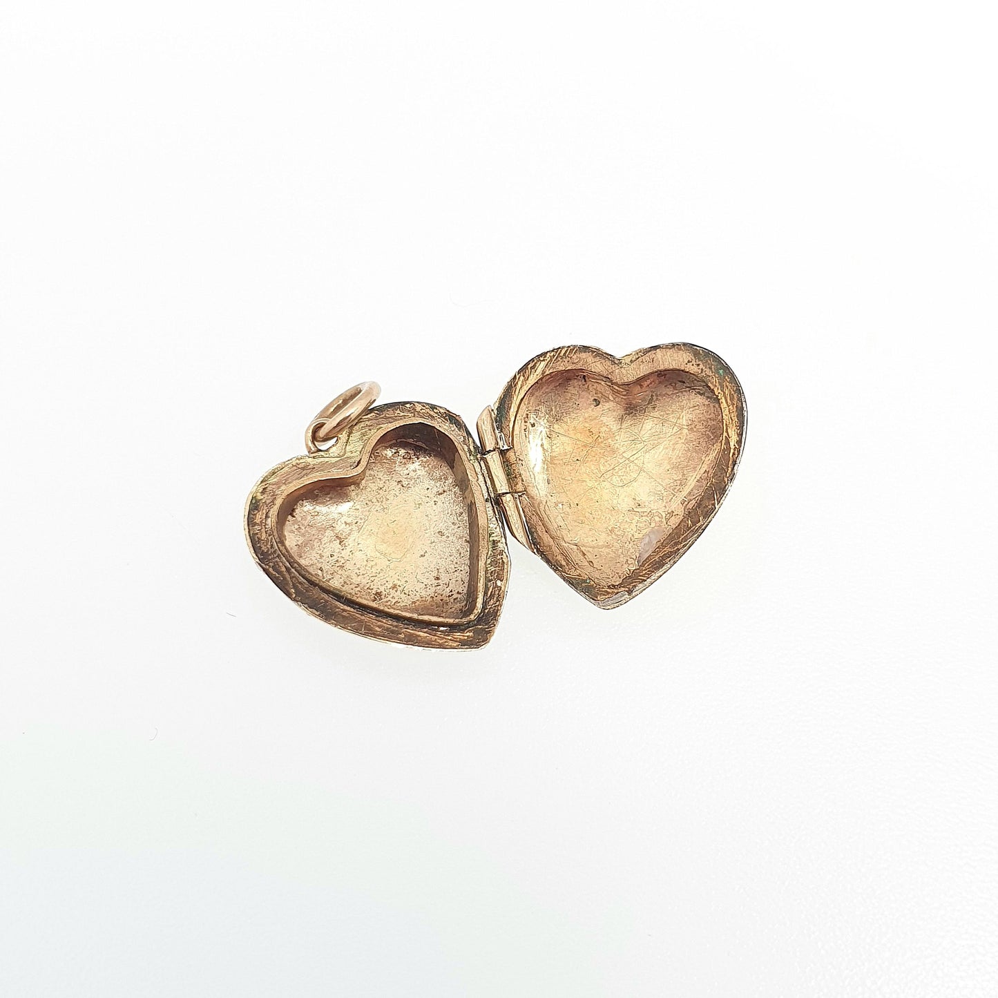 Antique 9ct Gold Heart Locket Tiny Puffer Small Cute Engraved Solid 9k 375 Pendant Back & Front Necklace Sweet Gift Jewelry Womens Jewellery