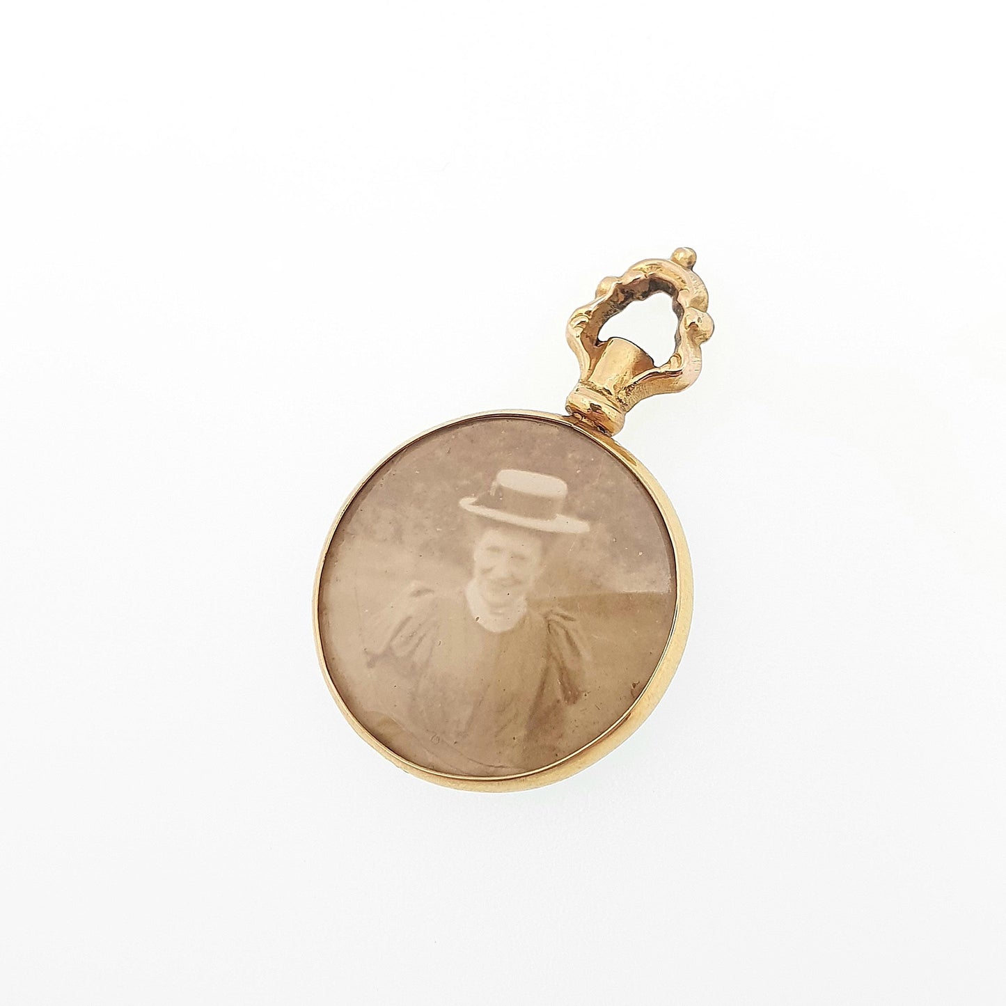 Antique 9ct Gold Locket Pendant Necklace 1905 Hallmark Dried Flowers Solid 375 Yellow 9k 9kt Vintage Photo Picture Glass Jewelry Jewellery