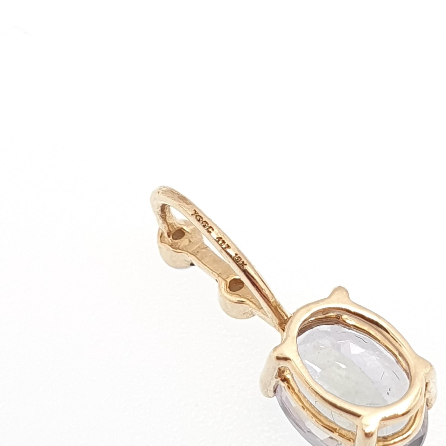 Vintage 10k 10kt Gold Tanzanite & Diamond Necklace Pendant Oval Cut Solid 417 Blue Gemstone Cute Gift Sweet Retro Womens Jewelry Jewellery