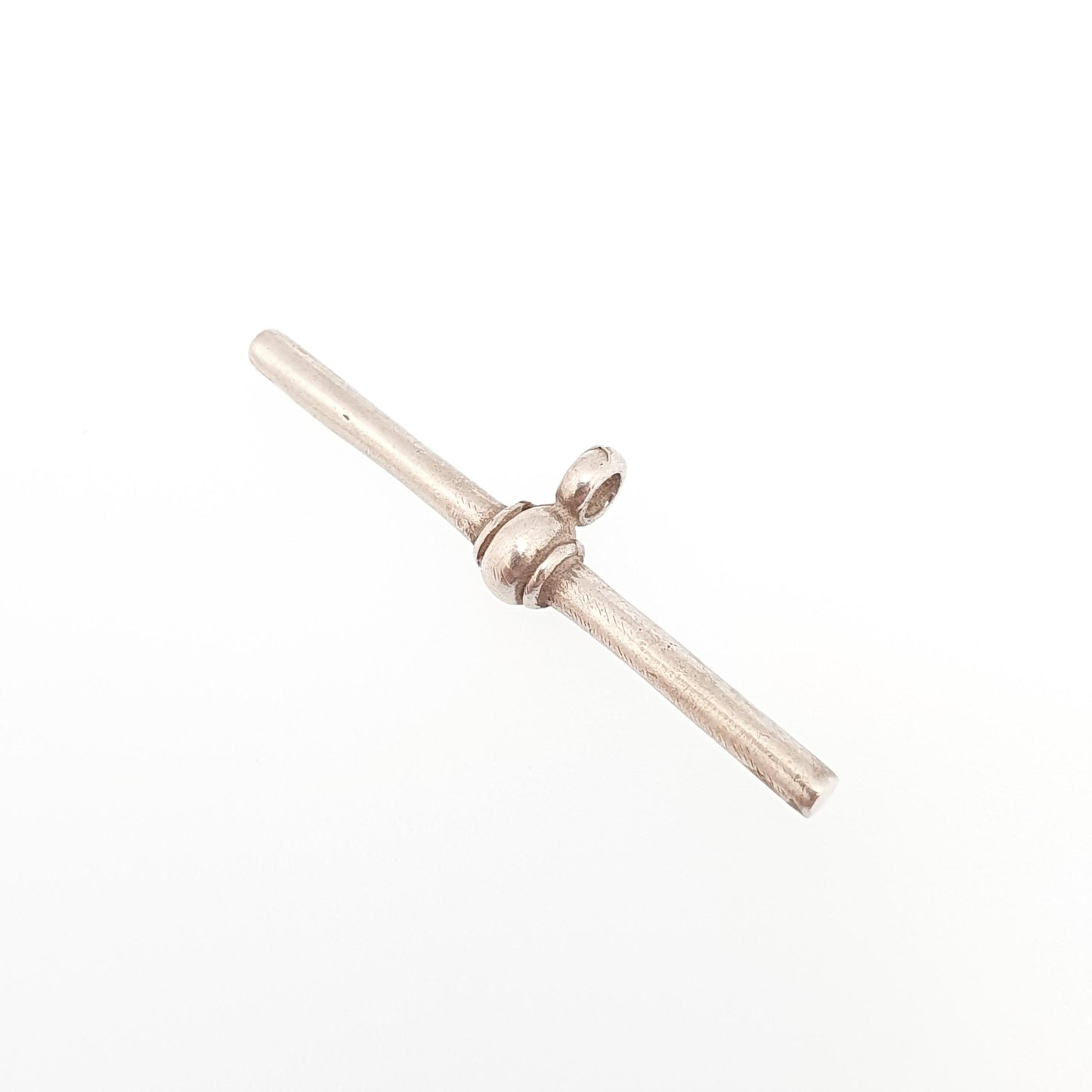 Antique Solid Silver T Bar Pendant Fob Necklace Albert Chain Pocket Watch Charm Genuine Vintage Gift Mens Womens Jewelry Jewellery