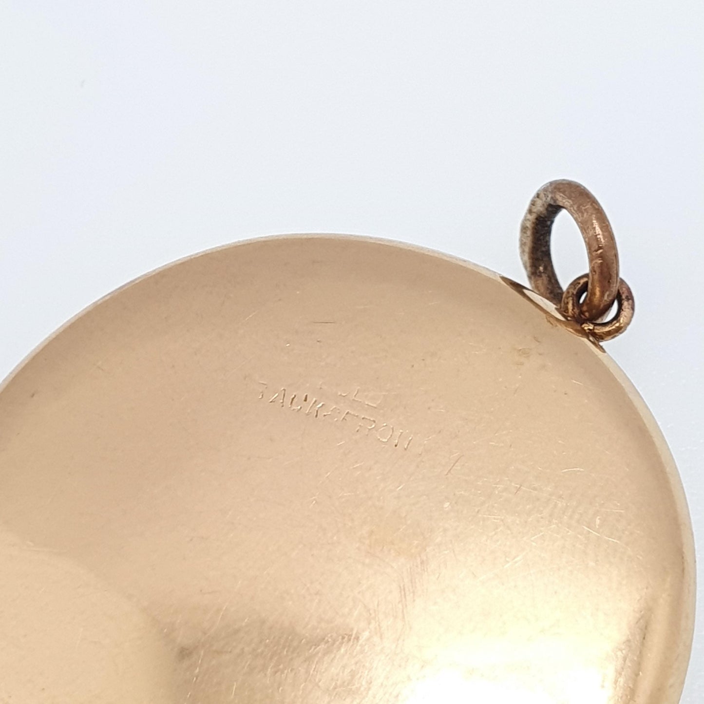 Antique 9ct Gold Round Locket Solid 9k 375 Large Plain Smooth Circle Pendant Fine Big Gift Back & Front Necklace Jewelry Womens Jewellery