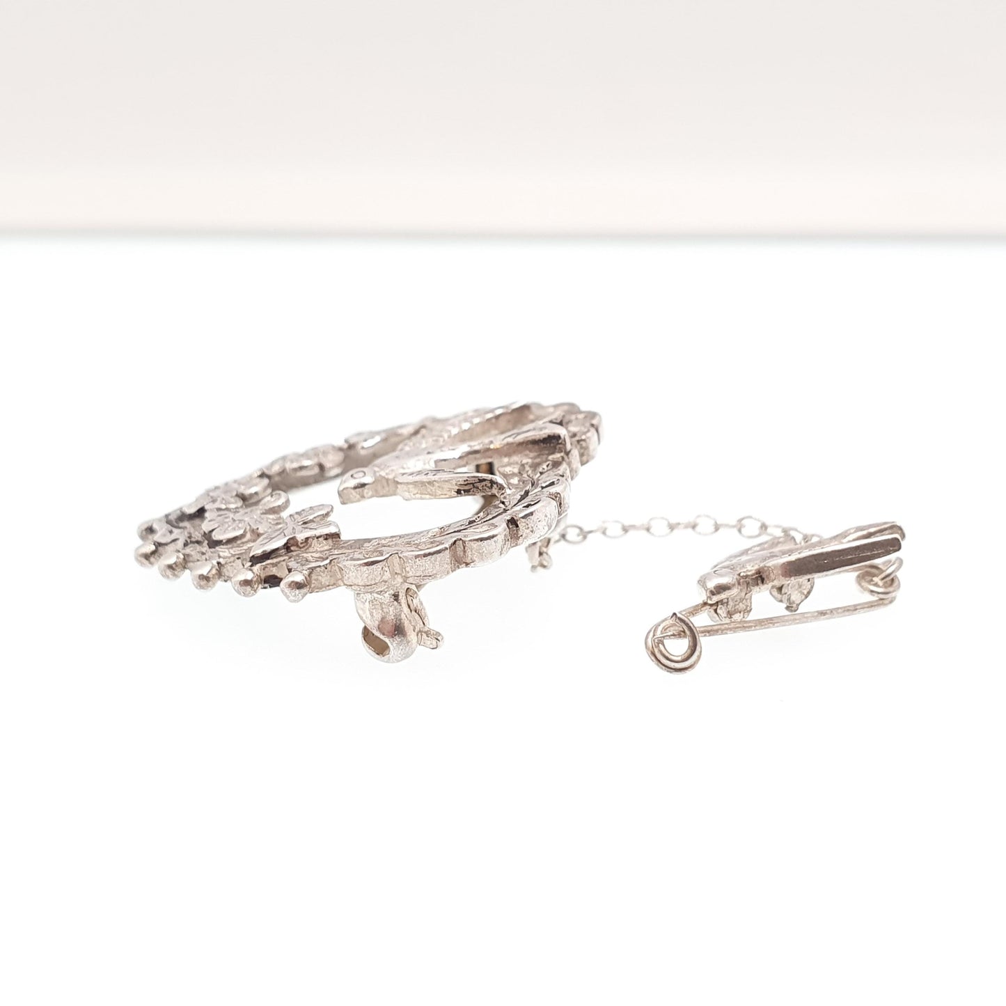 Vintage Sterling Silver Bird Brooch Victorian Style Sweetheart Birds Safety Pin PJM Cute Swallow Swift Gift Pin Vintage Jewelry Jewellery