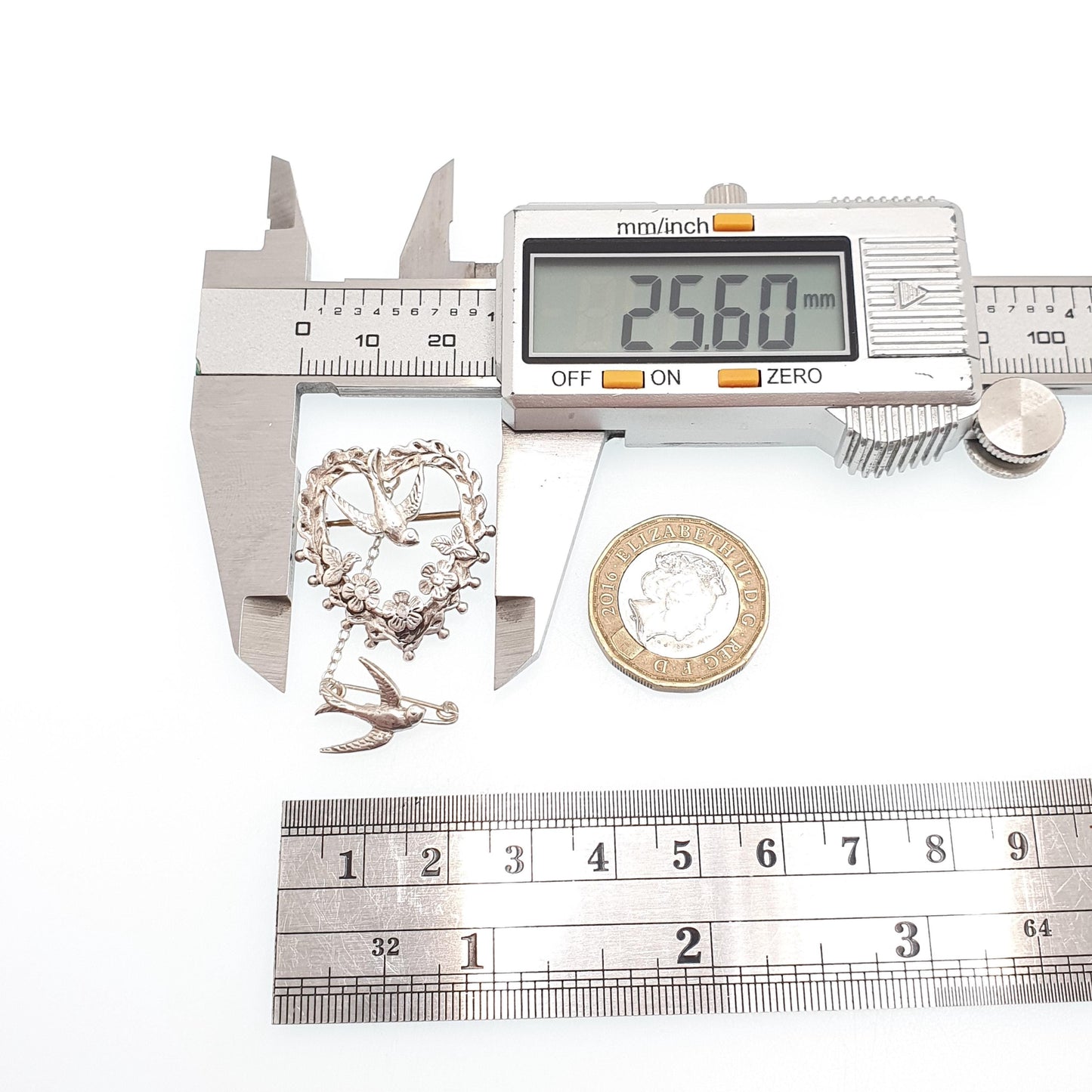 Vintage Sterling Silver Bird Brooch Victorian Style Sweetheart Birds Safety Pin PJM Cute Swallow Swift Gift Pin Vintage Jewelry Jewellery