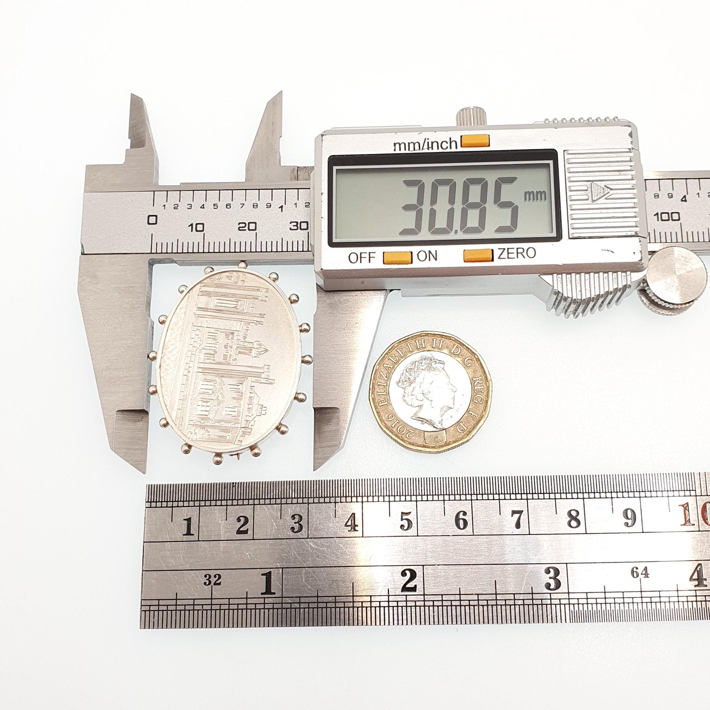 Antique Victorian Sterling Silver Estate Manor Brooch Castle Palace British Tourism Building UK Genuine Rare Womens Jewelry Jewellery