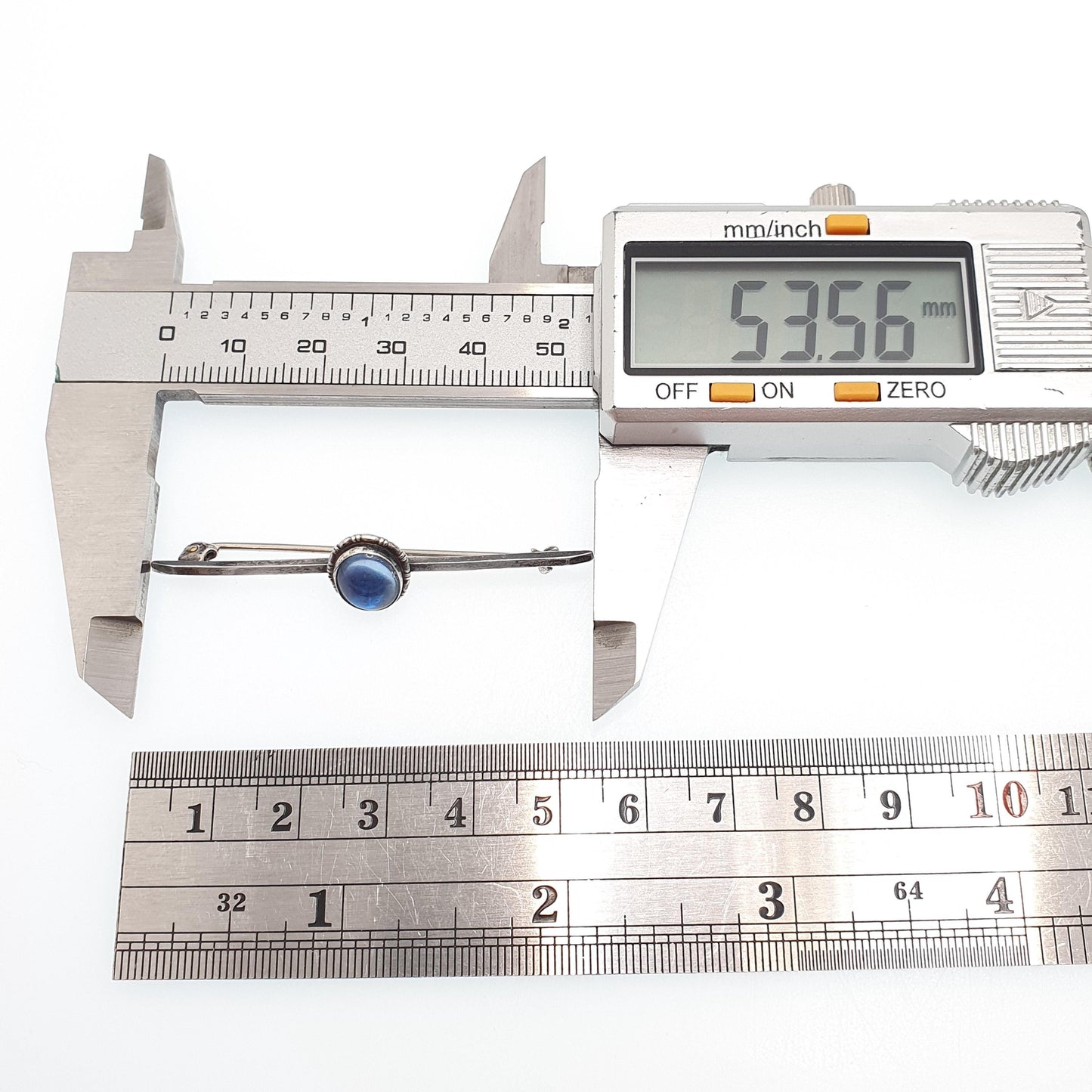 Antique Sterling Silver Butterfly Wing Brooch Bar Pin Art Deco Morpho Blue Oval Womens Jewelry TLM Handmade 1920s Vintage Insect Jewellery