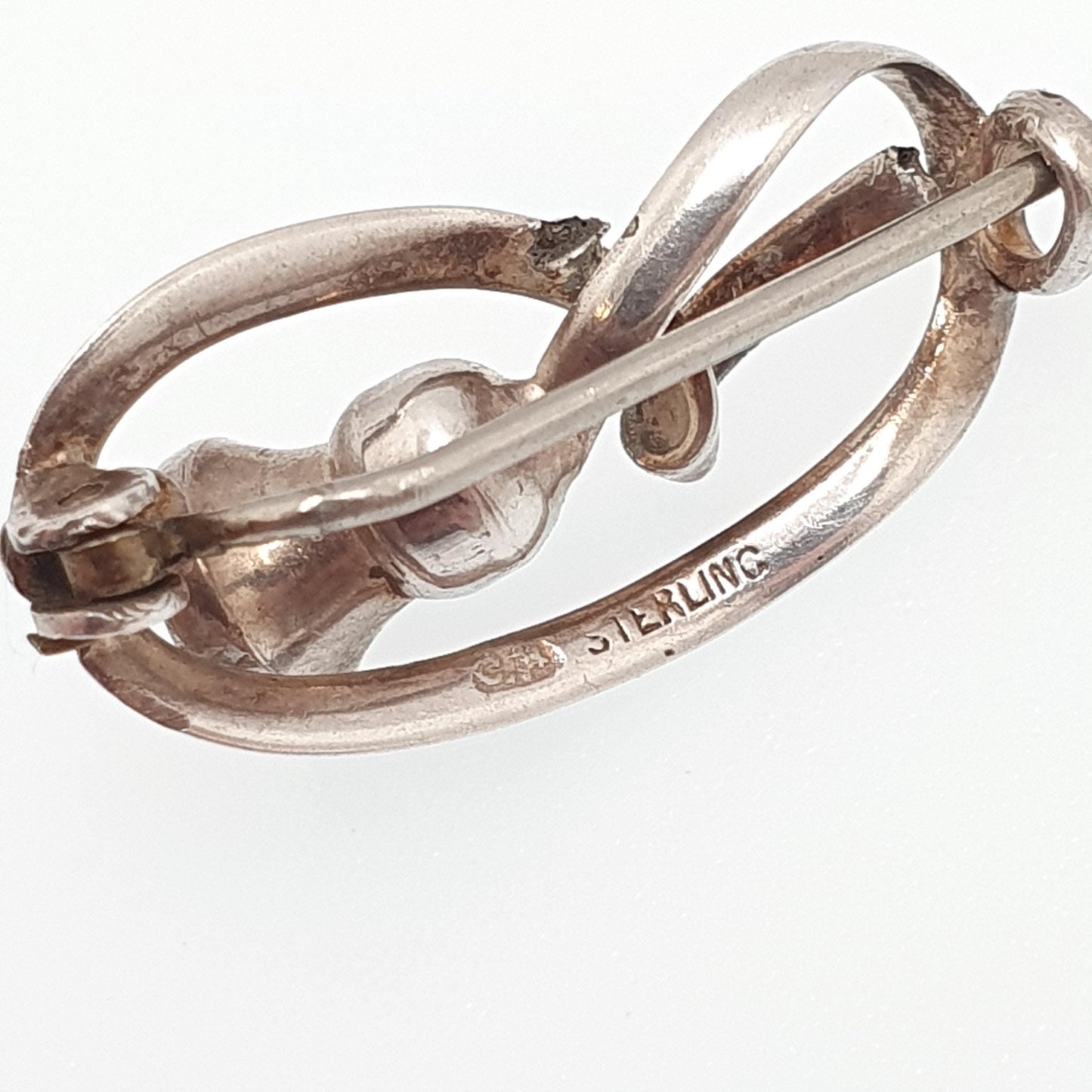 Antique CHARLES HORNER Sterling Silver Knot Brooch Thistle Mother of Pearl Art Nouveau Infinity Genuine Pin Solid Vintage Jewelry Jewellery