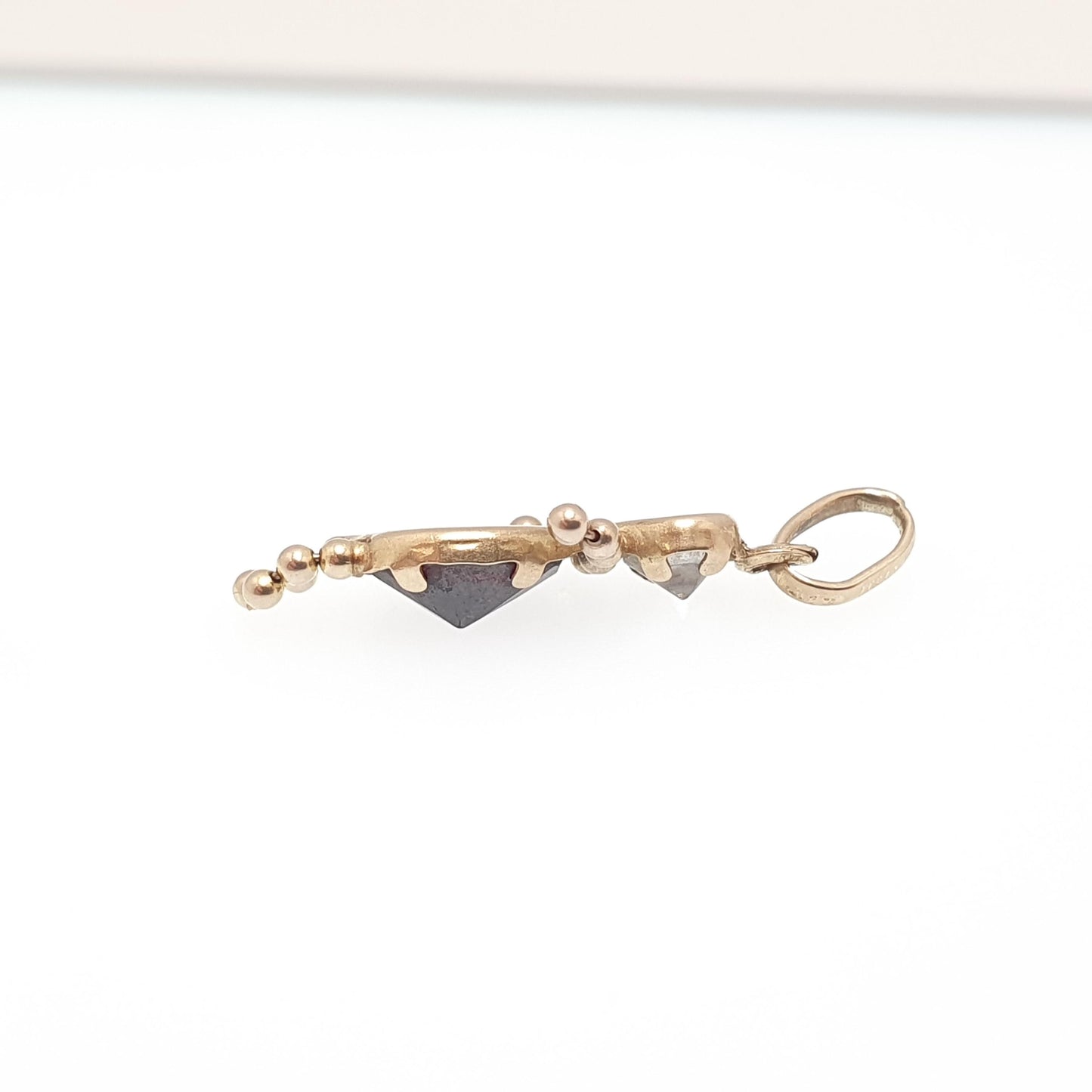 Vintage 10k Gold Boy Ragdoll Doll Pendant Necklace Charm Garnet Paste Solid 417 10kt Necklace Cute Retro Womens Jewelry Jewellery
