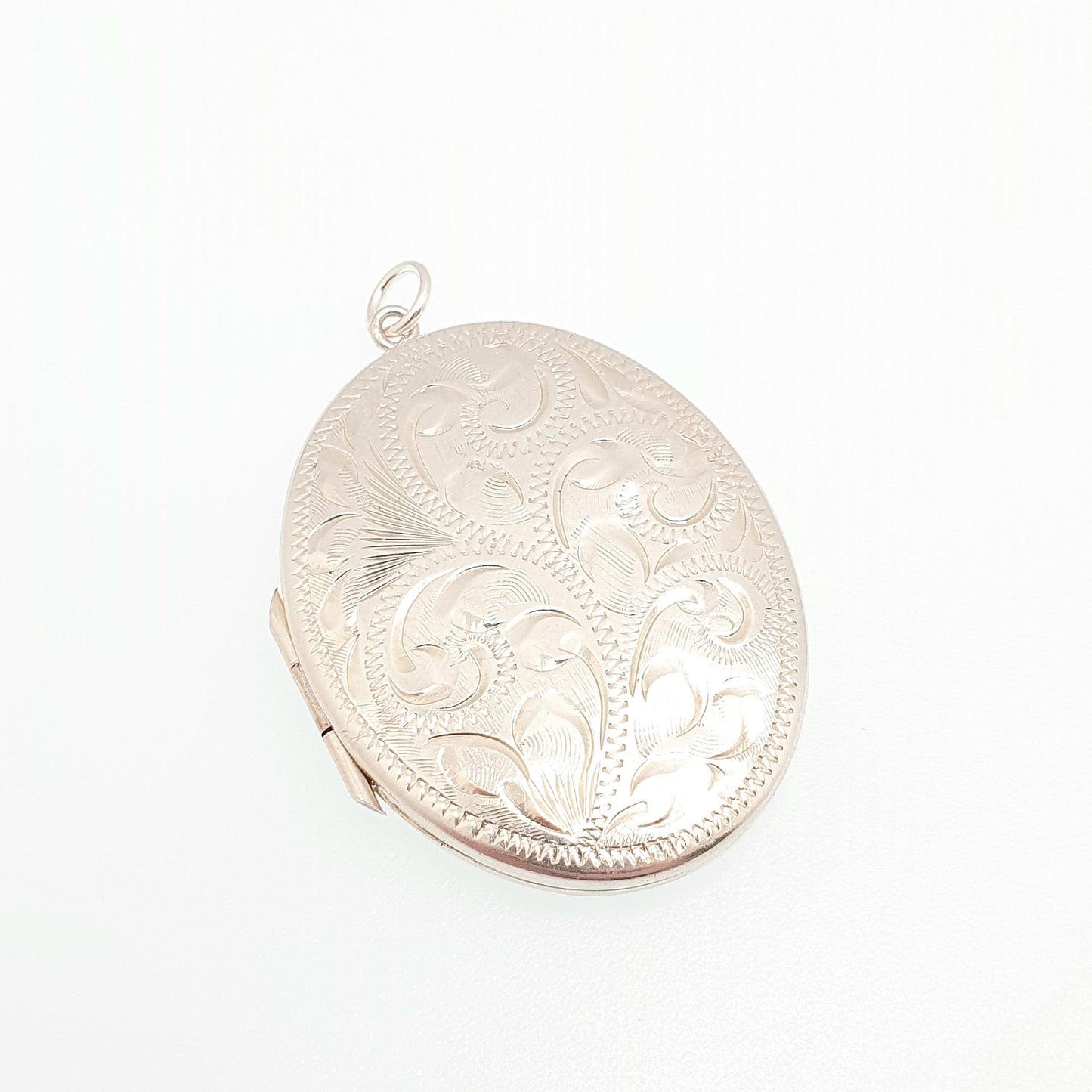 Vintage Sterling Silver Locket Large Big Oval 1972 Hallmark Pendant Necklace Engraved Retro Fine Solid 925 Jewelry Womens Jewellery