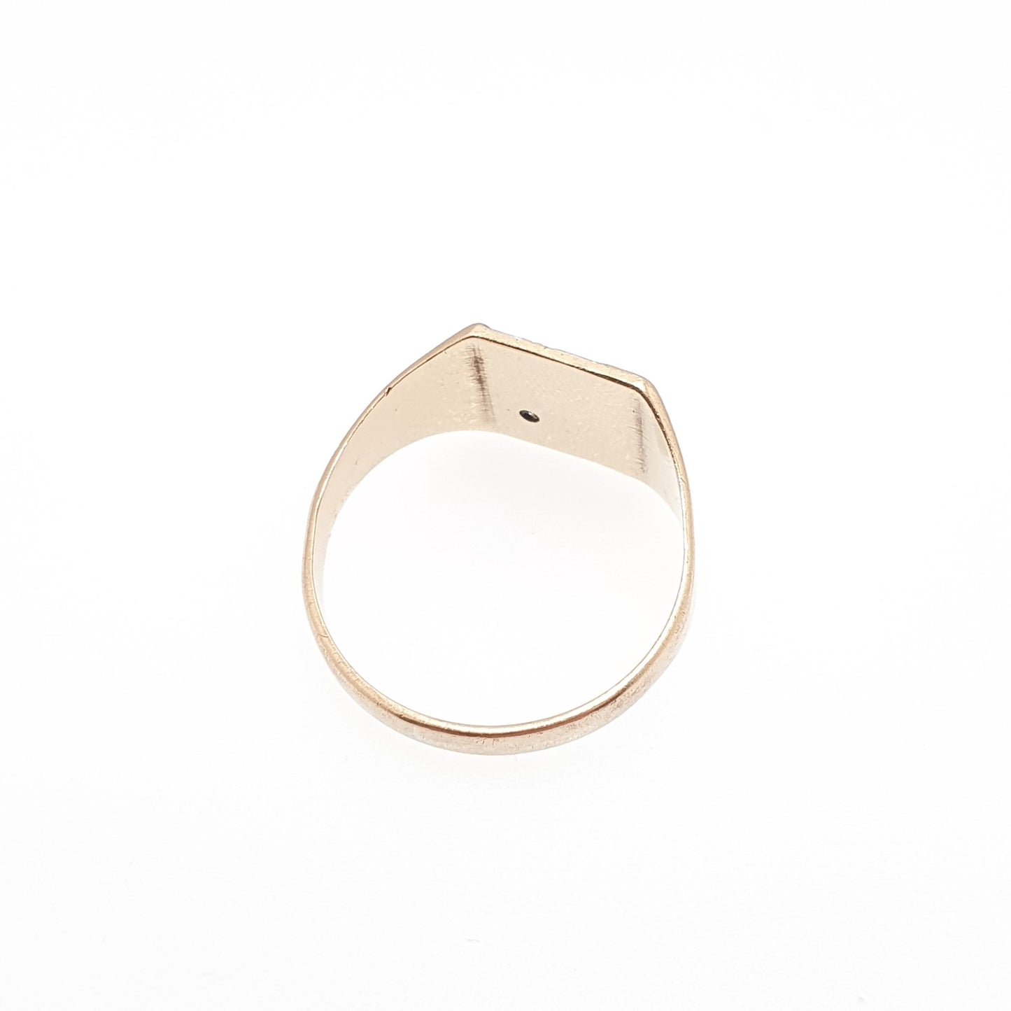 Vintage 9k 9ct Gold Diamond Signet Ring Tri Colour Gold Square Chunky 1989 Hallmark Solid 375 Womens Mens Rings Jewelry Jewellery