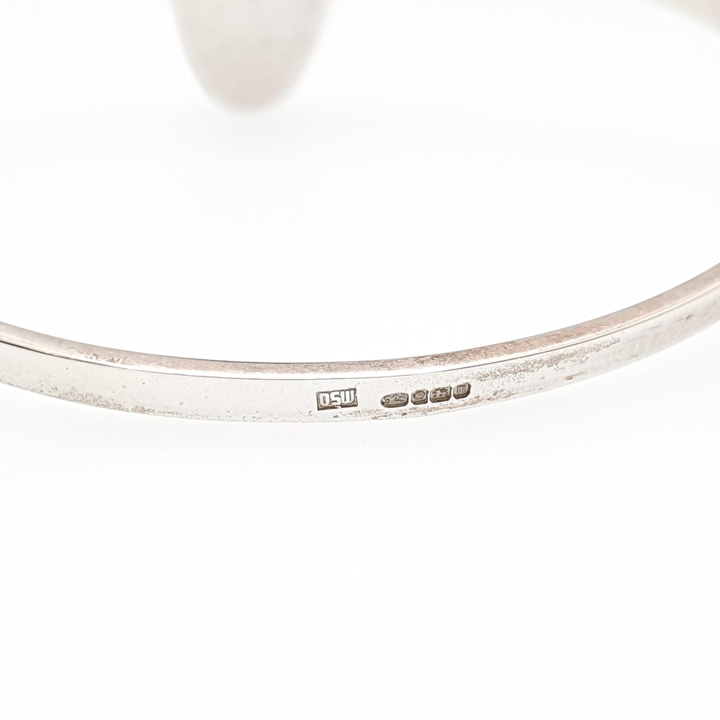 Retro Sterling Silver Blue John Bangle Bracelet Bleu Jaune Rare Heavy 18.25g Large Big Purple Vintage Womens Jewelry Retro Jewellery