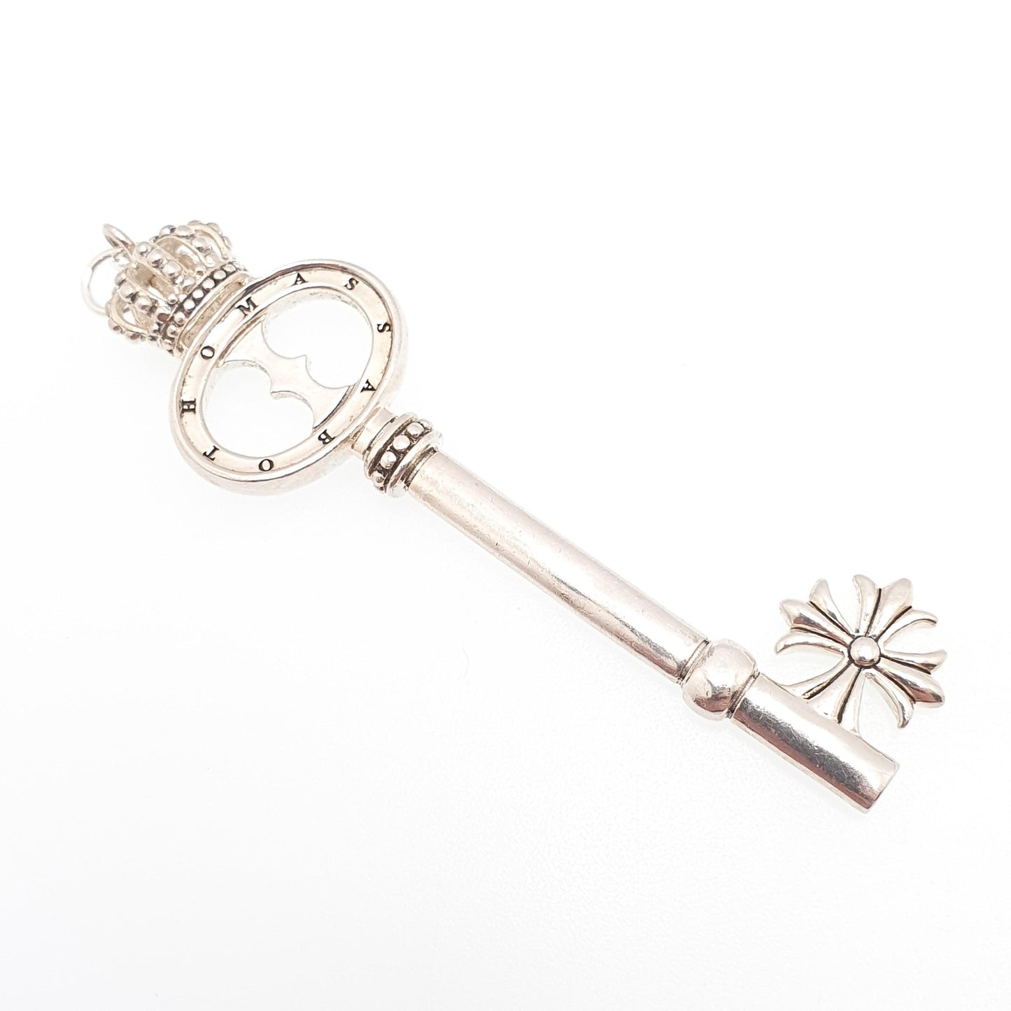 THOMAS SABO Sterling Silver Key Pendant Necklace Large Big Crown Maltese Cross Keys 925 Hallmark Retro Vintage Mens Womens Jewelry Jewellery