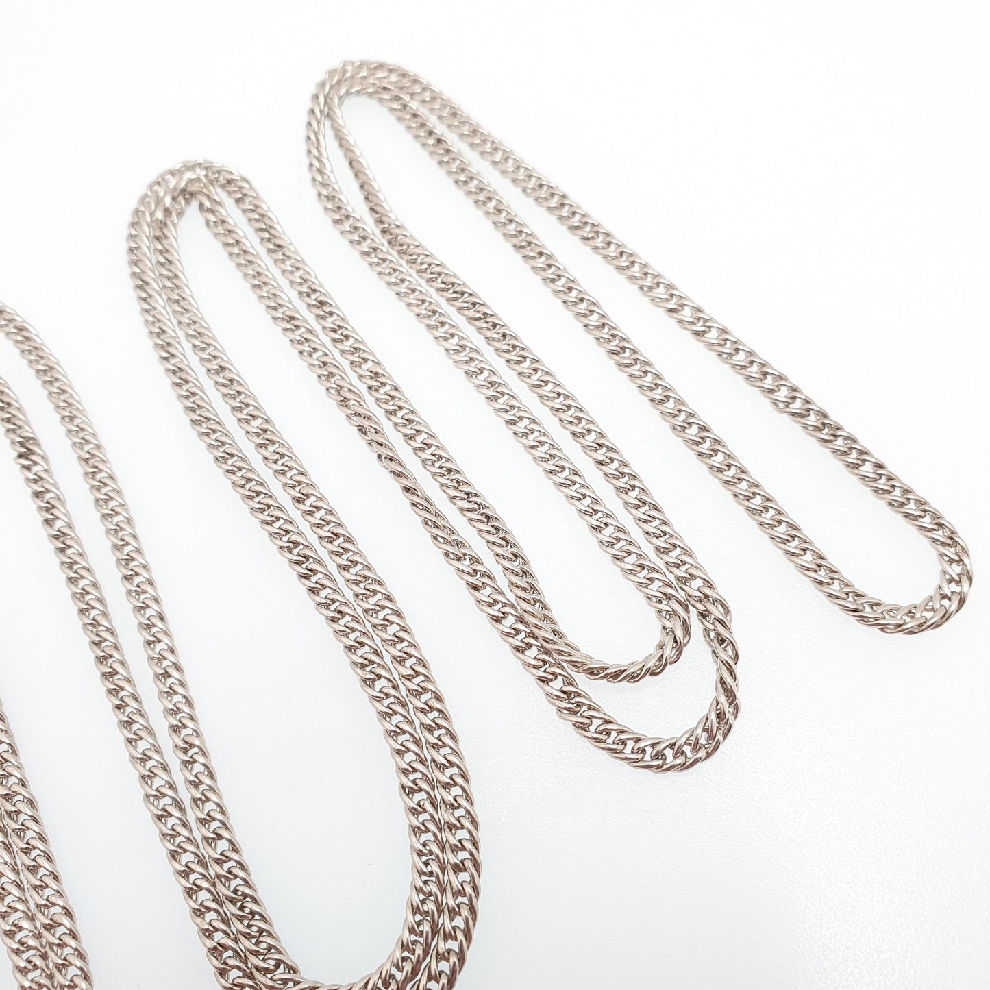 Antique Victorian Muff Chain Solid Silver Necklace Dog Clip 148cm 58" 35.98g Curb Link Very Long Heavy Guard Solid 925 Vintage Womens
