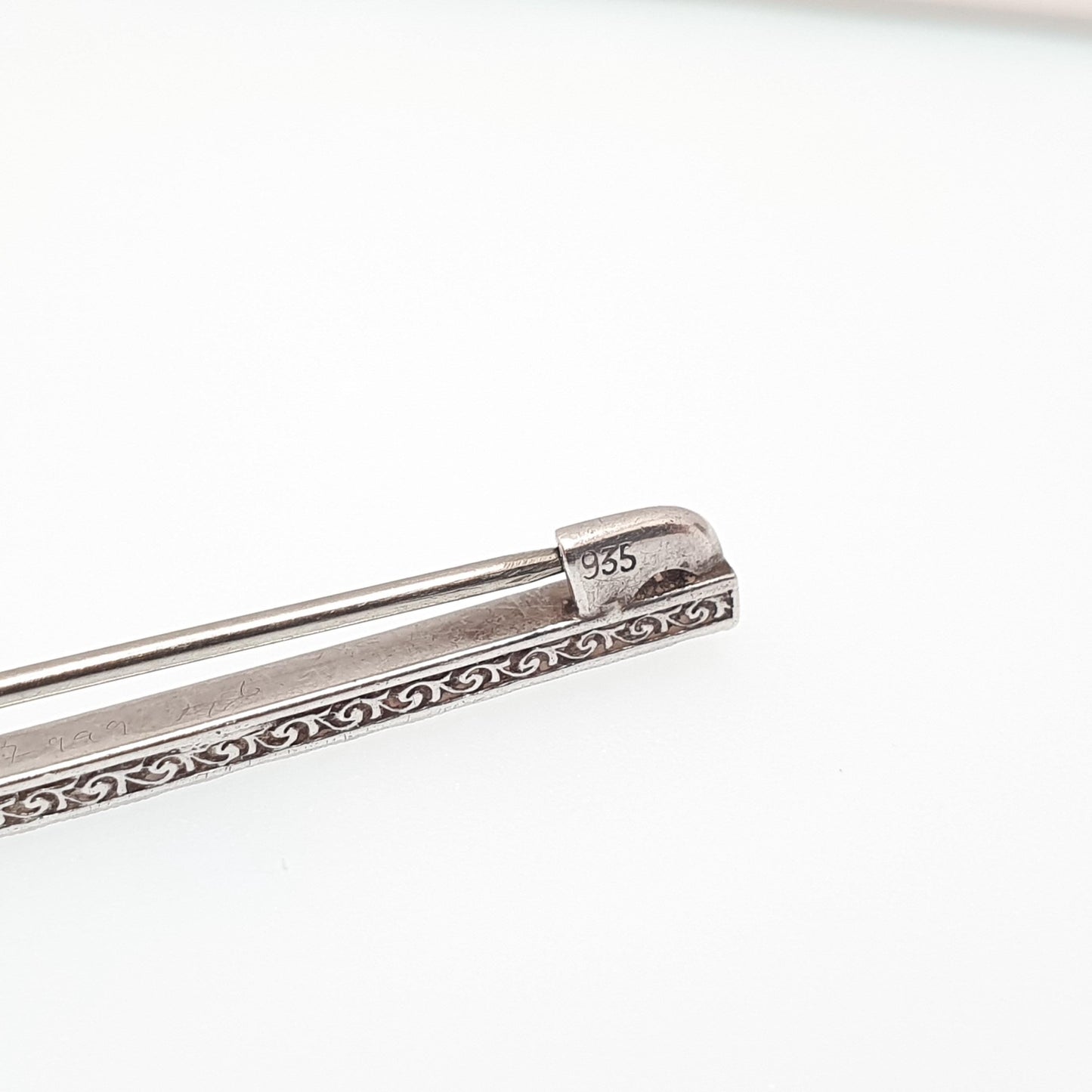 Antique Art Deco Sterling Silver Diamond Paste Bar Brooch Channel Set Square Cut Geometric 1920s Vintage Solid 925 Womens Jewellery Jewelry