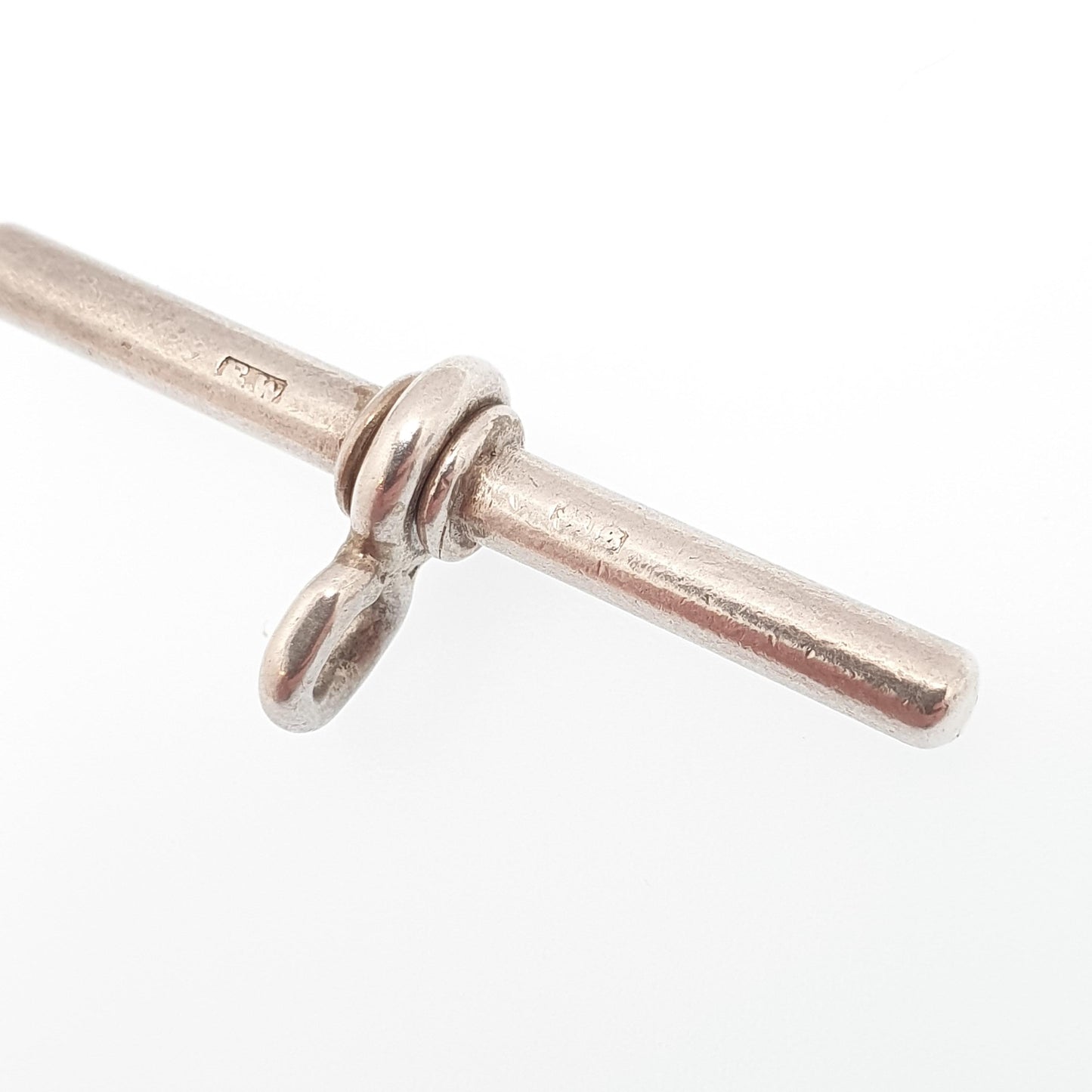 Antique Victorian Sterling Silver T Bar Pendant Fob 1892 Hallmark Albert Chain Necklace Pocket Watch Charm 925 Vintage Jewelry Jewellery