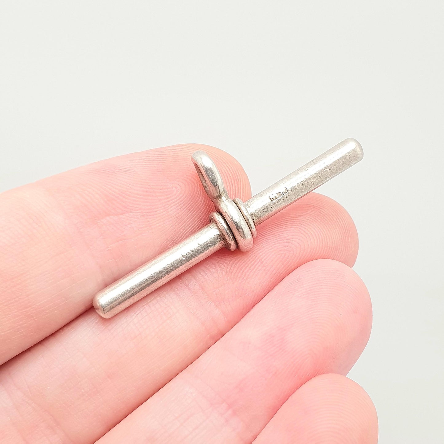 Antique Victorian Sterling Silver T Bar Pendant Fob 1892 Hallmark Albert Chain Necklace Pocket Watch Charm 925 Vintage Jewelry Jewellery