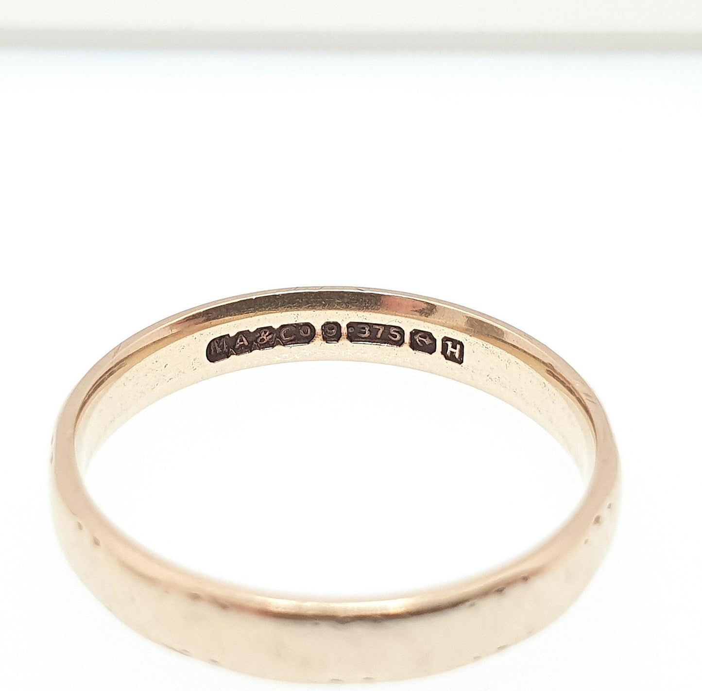Old Vintage 9ct 9kt Gold Band Ring Wedding 1957 Hallmarked Solid 375 9k Stacking Stacker Gift Yellow Mens Womens Fine Jewelry Jewellery