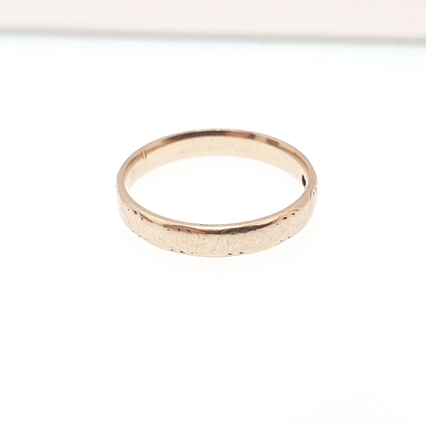 Old Vintage 9ct 9kt Gold Band Ring Wedding 1957 Hallmarked Solid 375 9k Stacking Stacker Gift Yellow Mens Womens Fine Jewelry Jewellery