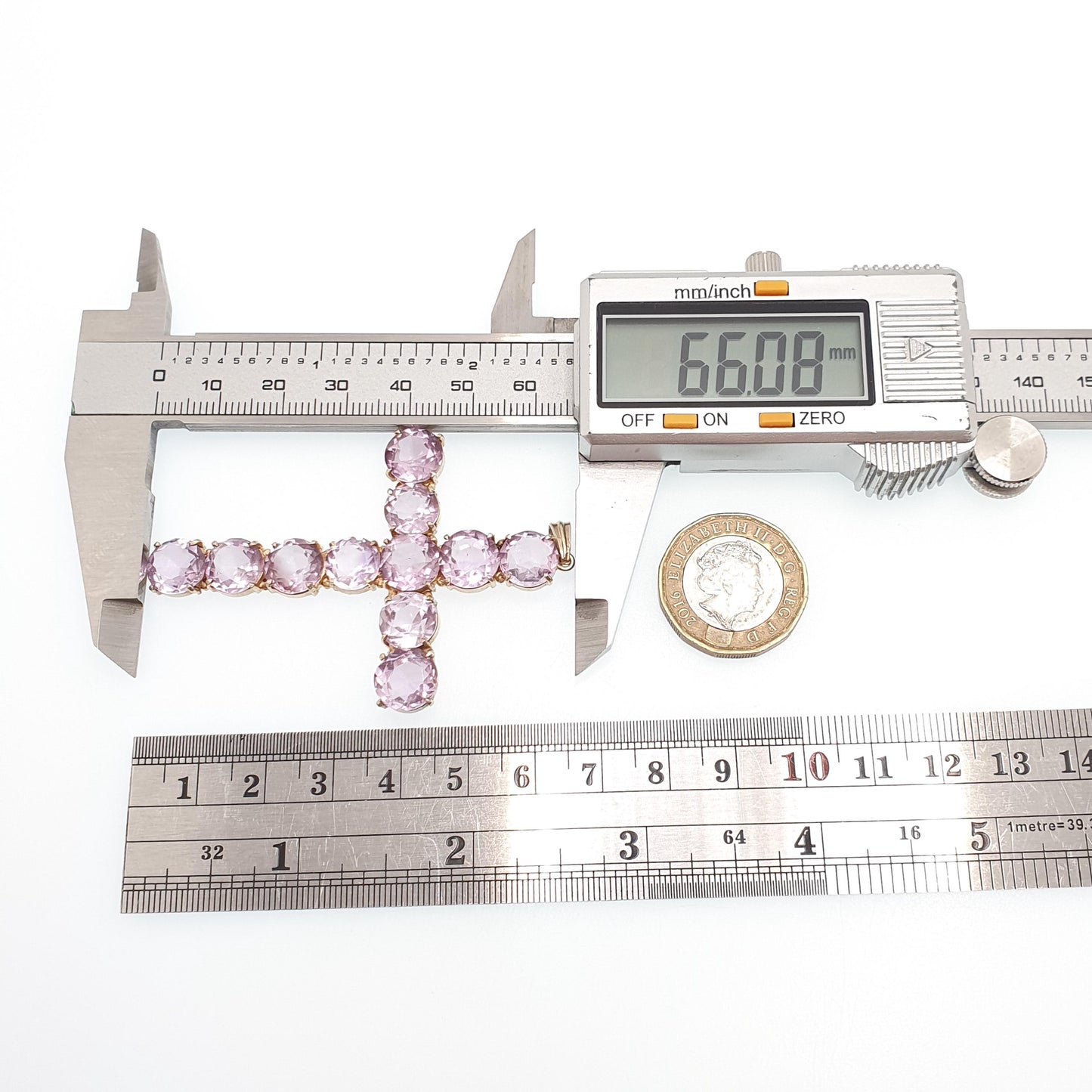 Antique Victorian Solid Silver Amethyst Crucifix Necklace Pendant Cross Natural Gemstone Quartz Gold Gilt Christian Jewelry Vintage Jewelry