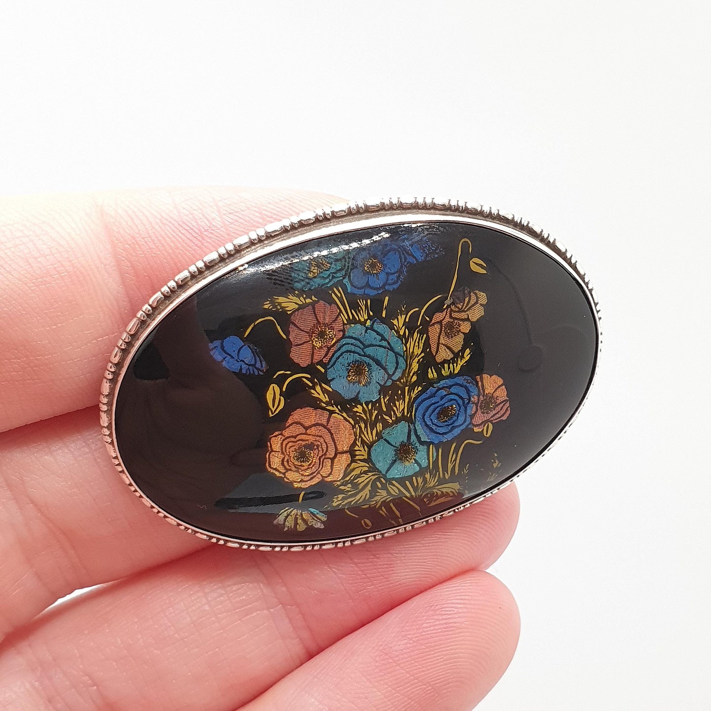 Antique Sterling Silver Butterfly Wing Flower Brooch Pin Large Big TLM Genuine Art Deco Elegant Insect Handmade Vintage Jewellery Jewelry