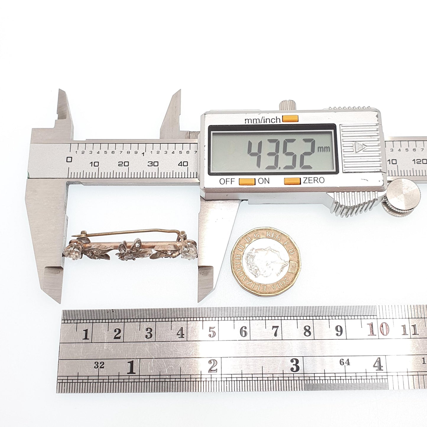 Antique Victorian Fly Brooch Solid Silver Diamond Paste Pastes Bar Pin Vintage 1800s Bug Insect Gift Vintage  Rare Womens Jewelry Jewellery