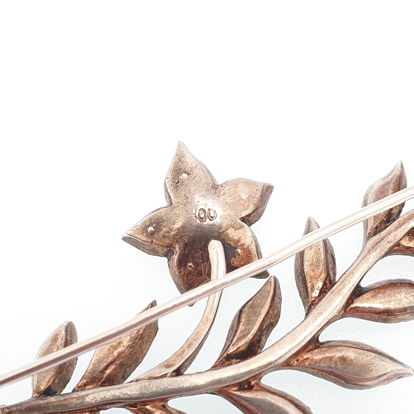 Antique Victorian Solid Silver Diamond Paste Flower Brooch Pin Floral Spray Large Ornate Late 1800s Sparkly Foiled Glass Jewelry Jewellery