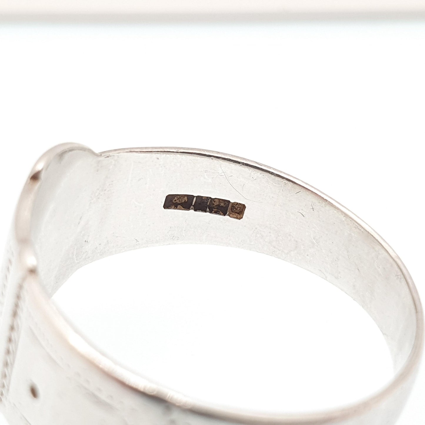 Vintage Sterling Silver Belt Buckle Thick Band Ring Chunky 1981 Solid 925 Victorian Revival Big Large Unisex Womens Mens Jewelry Jewellery
