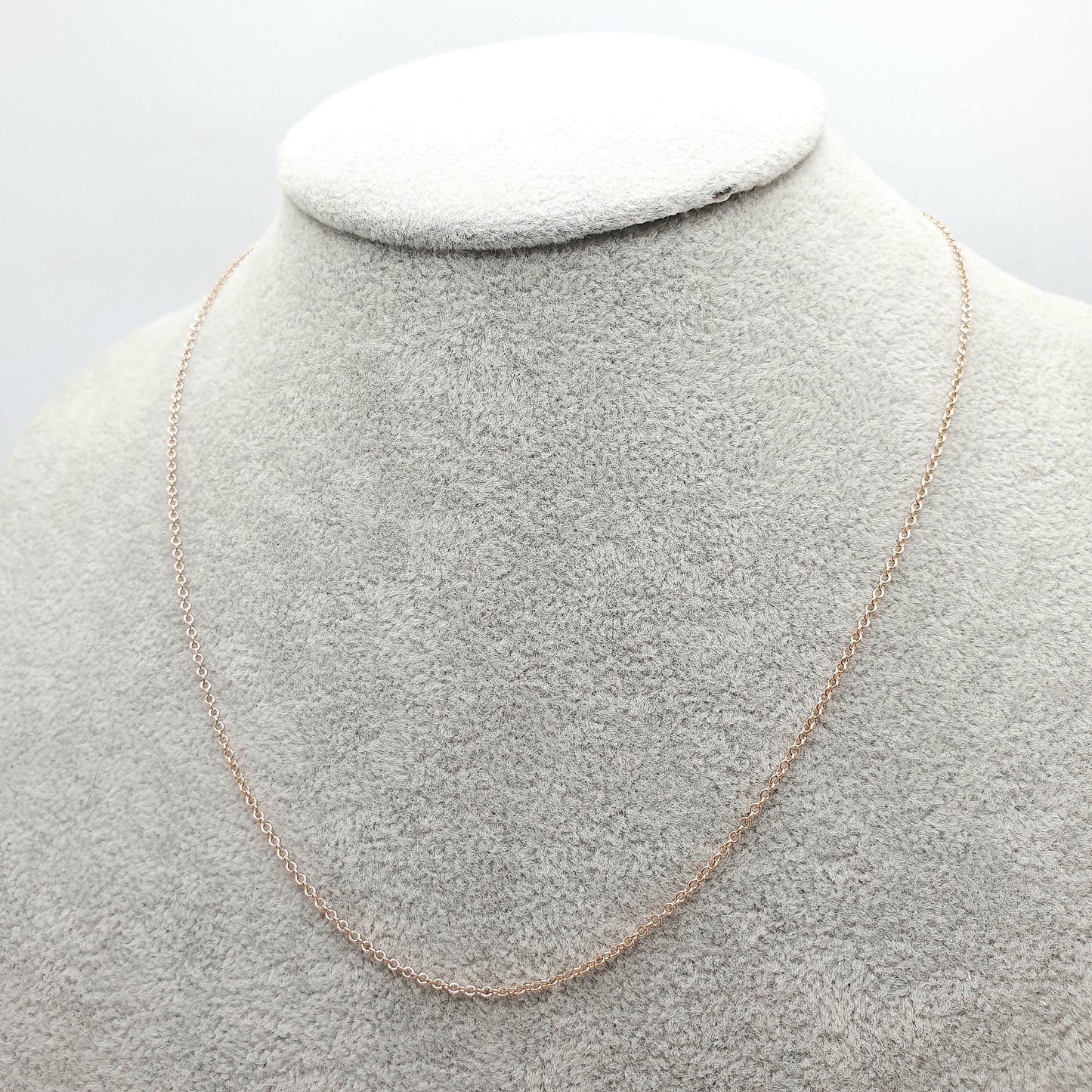Antique 9ct 375 Rose Gold Chain Necklace Cable Rolo Trace Link 43cm 17" 1.86g Solid 9 Carat 9k Genuine Vintage Womens Jewelry Jewelry